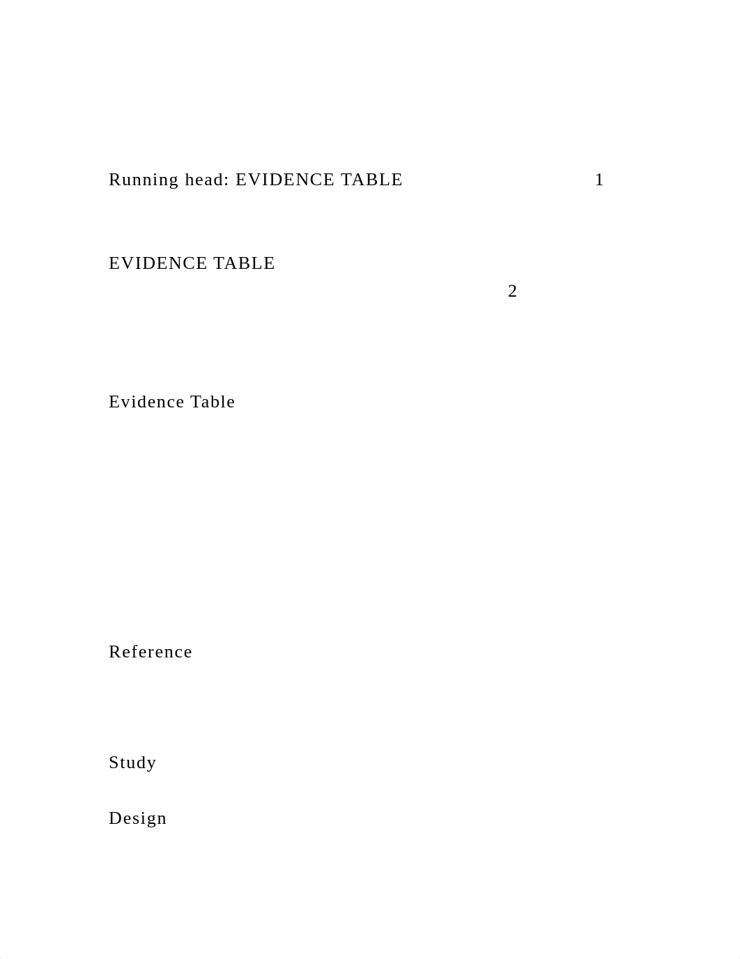 Running head EVIDENCE TABLE 1EVIDENCE TABLE.docx_d5vipm4yrua_page2