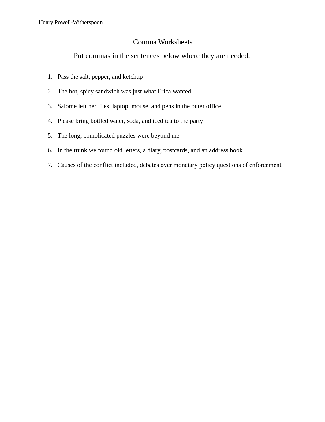 Comma Worksheets Henry Powell-Witherspoon.docx_d5vl45ah3dx_page1