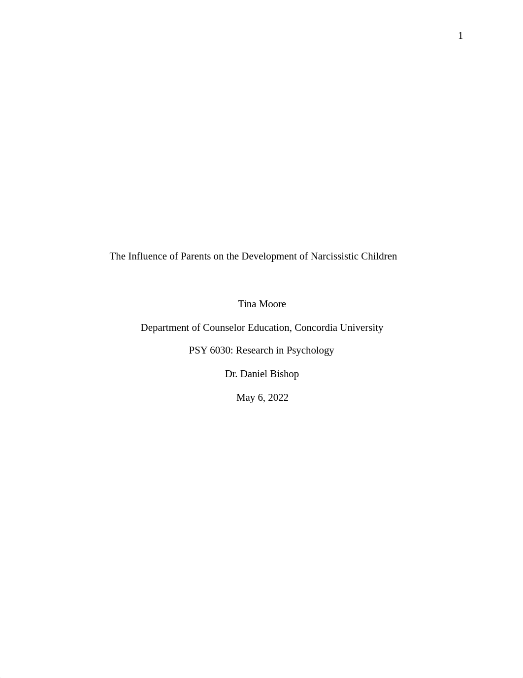 The Influence of Parents on the Development of Narcissistic Children (1).docx_d5vqeo7eah2_page1