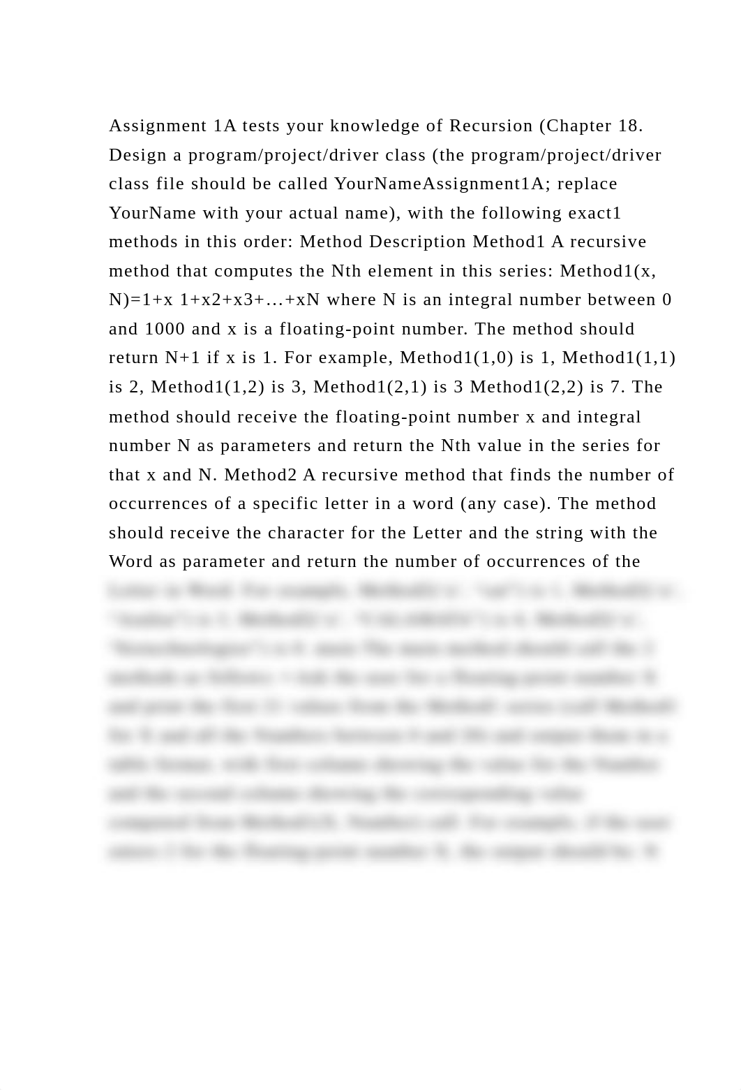 Assignment 1A tests your knowledge of Recursion (Chapter 18. Design .docx_d5vqimvx15d_page2