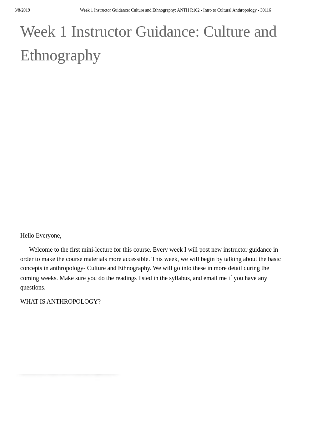 Week 1 Instructor Guidance_ Culture and Ethnography_ ANTH R102 - Intro to Cultural Anthropology - 30_d5vs2q8lr7y_page1