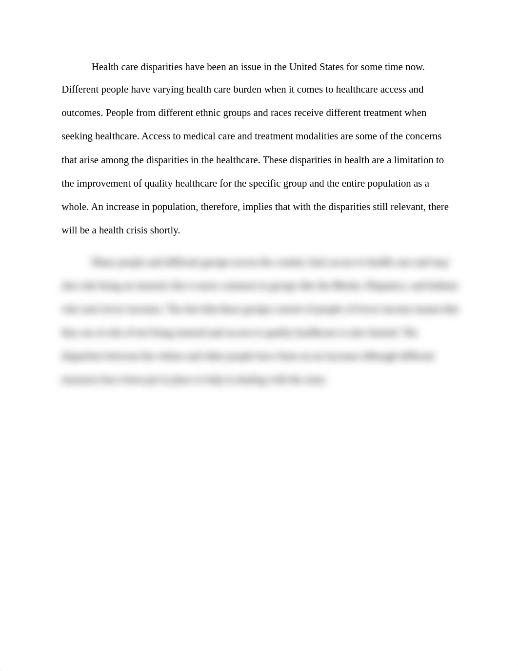 Health care disparities have been an issue in the United States for some time now.docx_d5vv39th6kn_page1