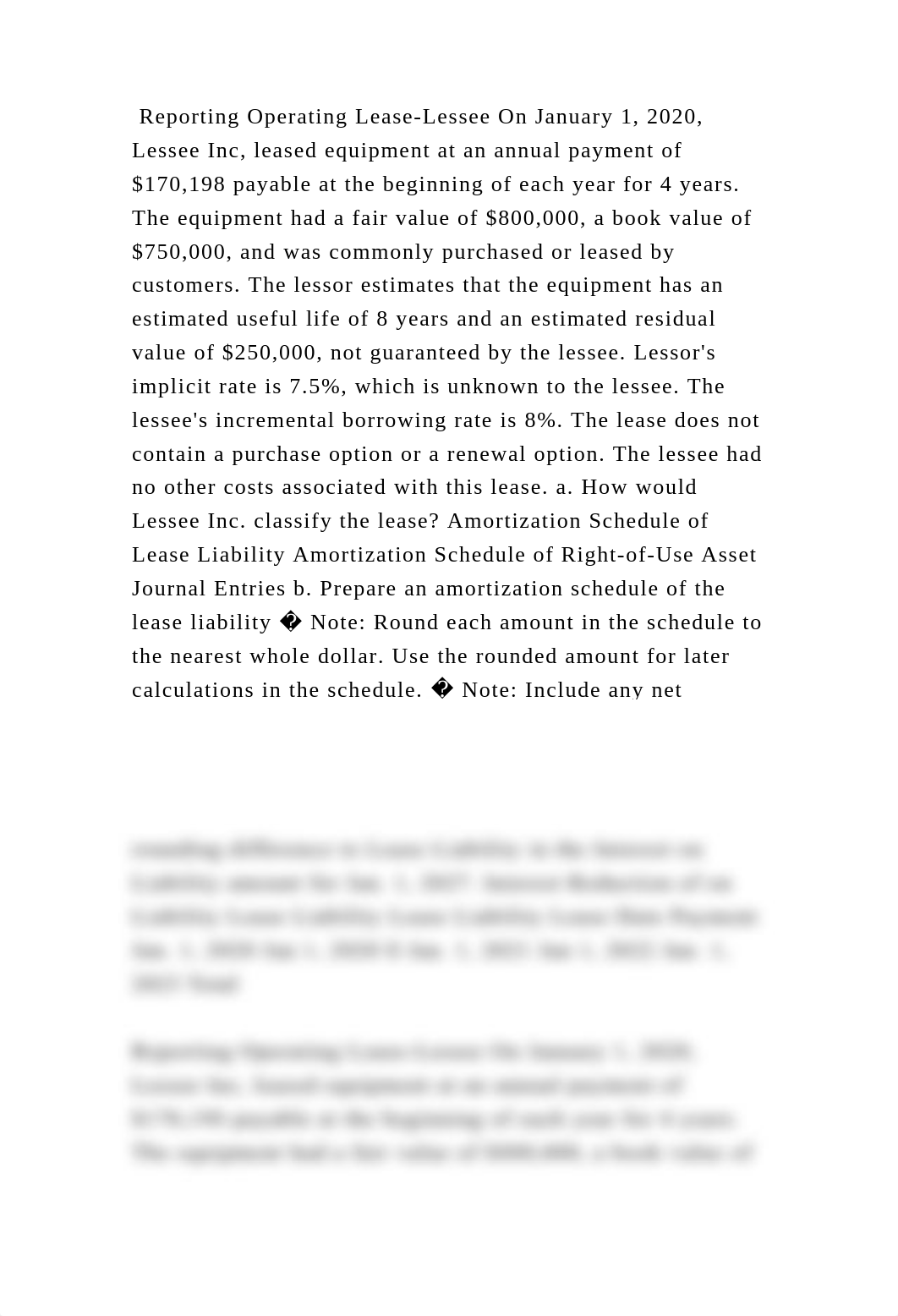 Reporting Operating Lease-Lessee On January 1, 2020, Lessee Inc, leas.docx_d5w9x9184y7_page2