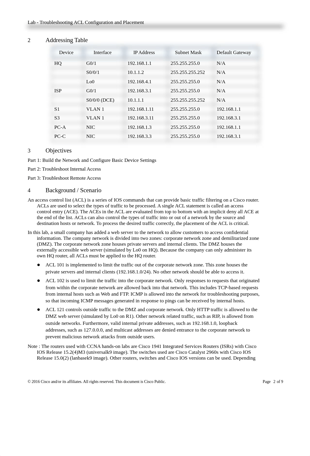 7.3.2.5 Lab - Troubleshooting Standard IPv4 ACL Configuration and Placement hunter.docx_d5whgsonjn5_page2