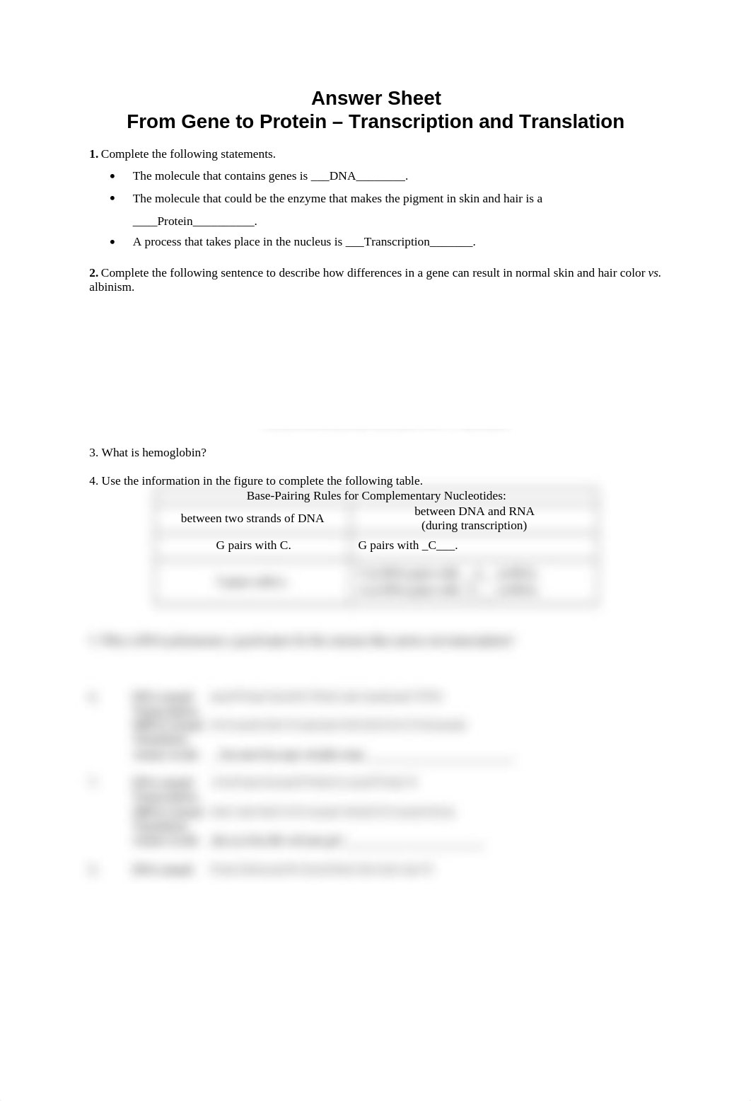 Transcription and Translation Answer Sheet(1).docx_d5wju4mwrt4_page1