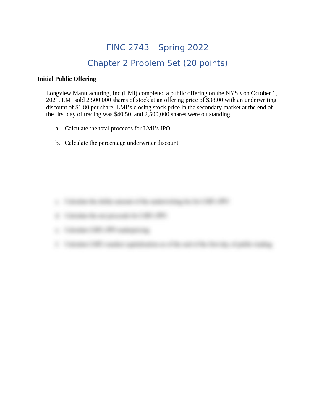 FINC2743 CH 2 Problem Set - S2022.docx_d5wkoi84hat_page1