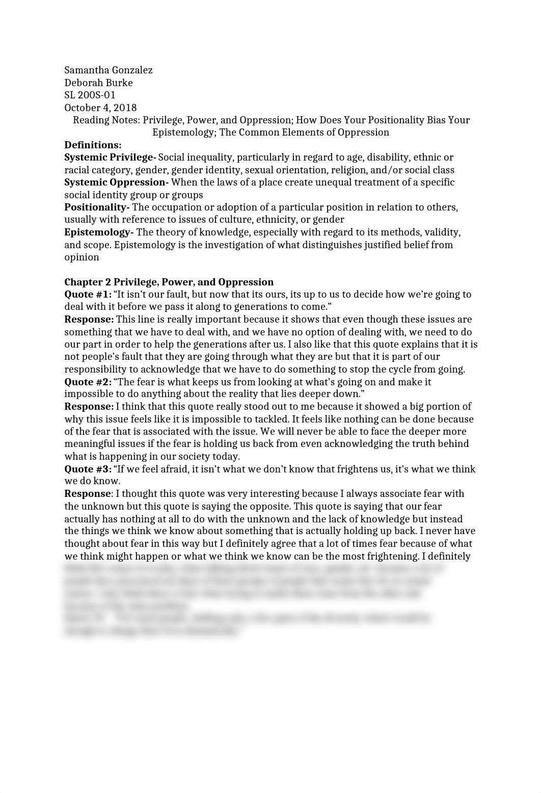 Reading Notes- Privilege, Power, and Oppression; How Does Your Positionality Bias Your Epistemology;_d5wz4po3j5u_page1