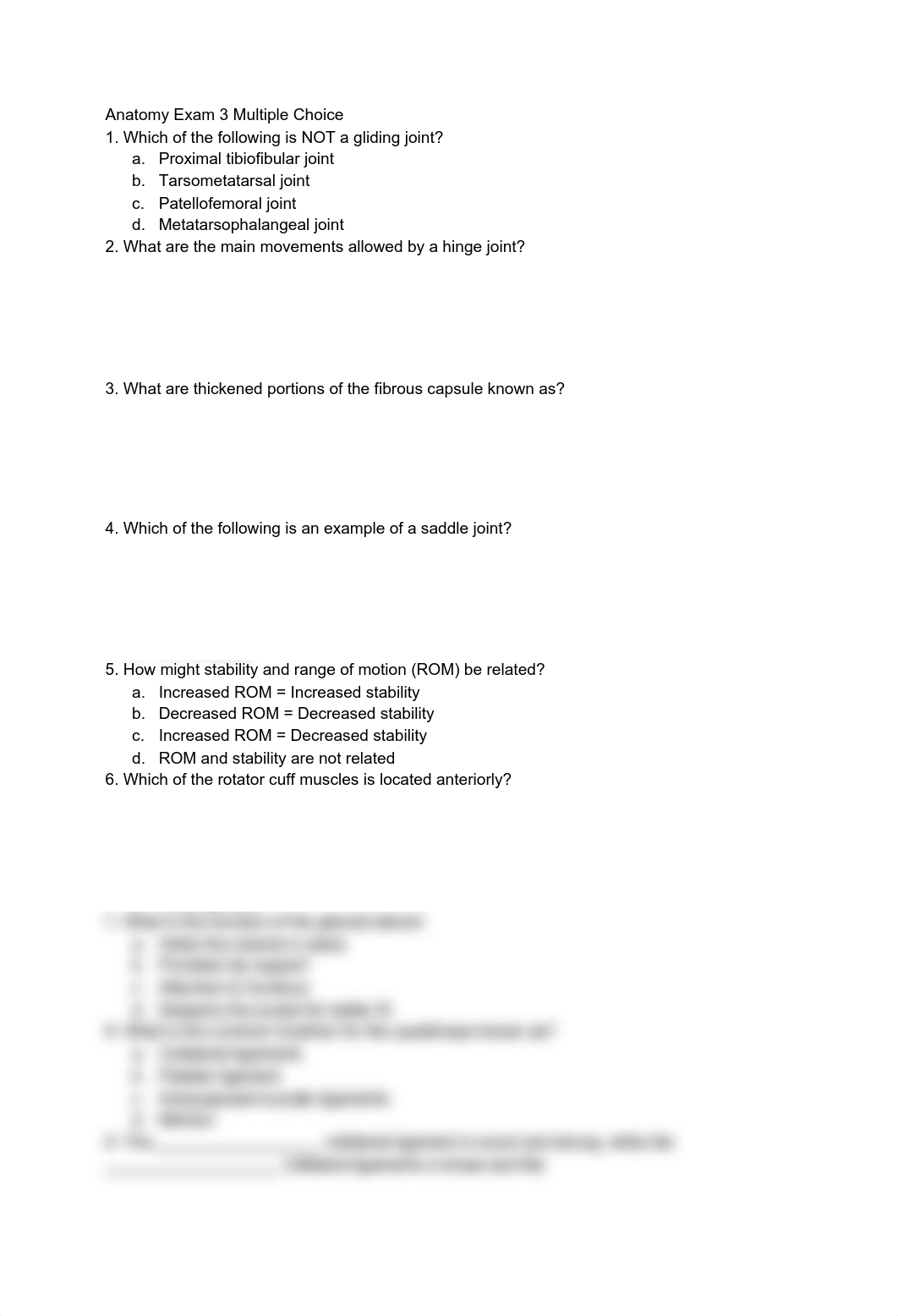 Anatomy Exam 3 Multiple Choice No Answers[4350].pdf_d5xgmtobgw6_page1