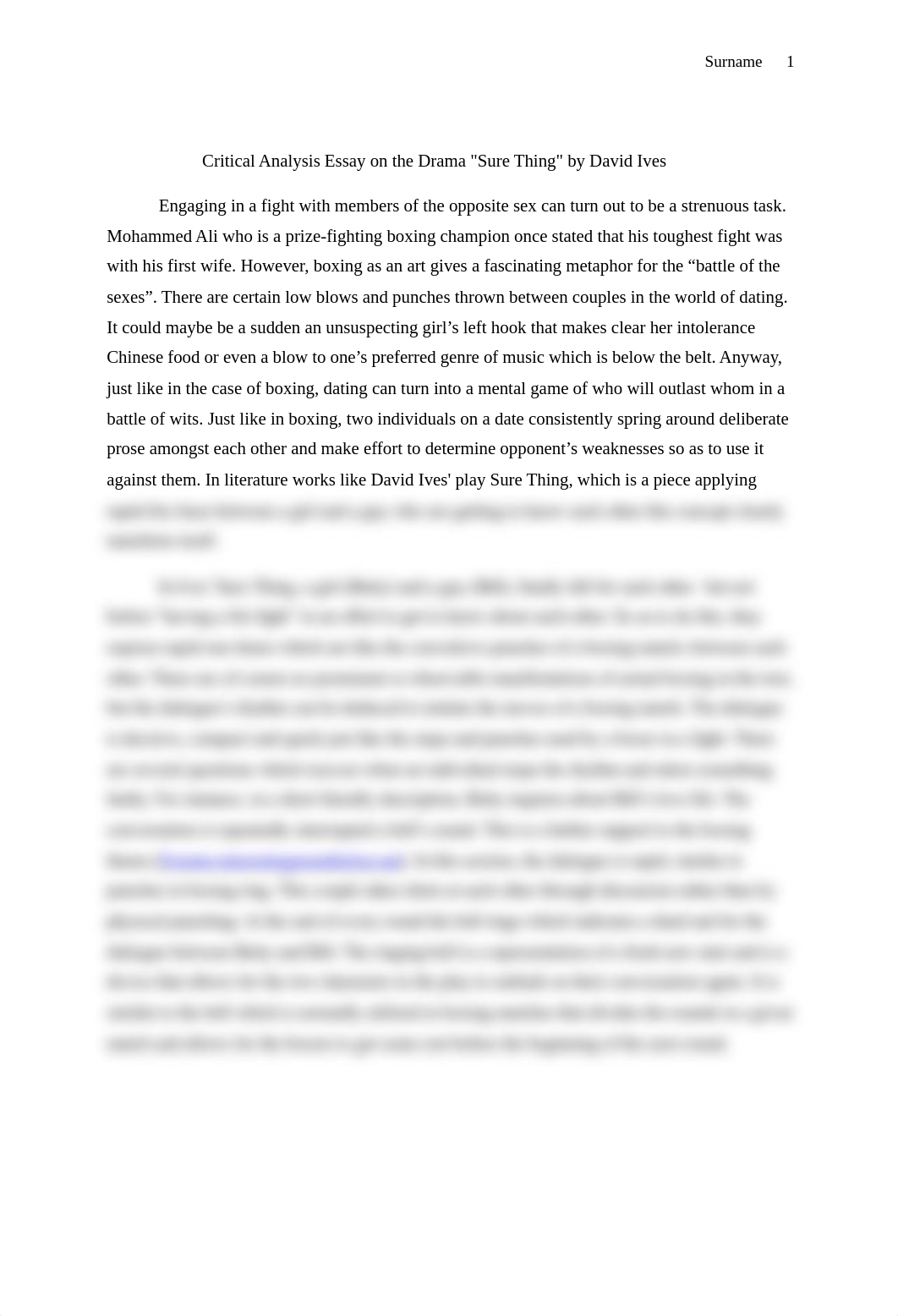 Critical Analysis of the Drama Sure Thing by David Ives.doc_d5xhwln9am8_page1