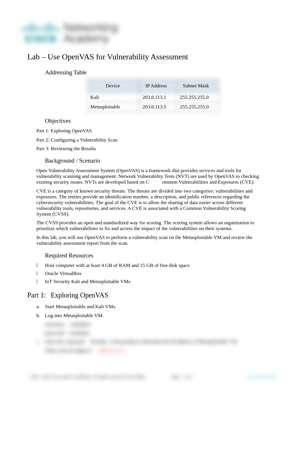 5.1.2.7 Lab - Use OpenVAS for Vulnerability Assessment.docx_d5xpffvafzg_page1