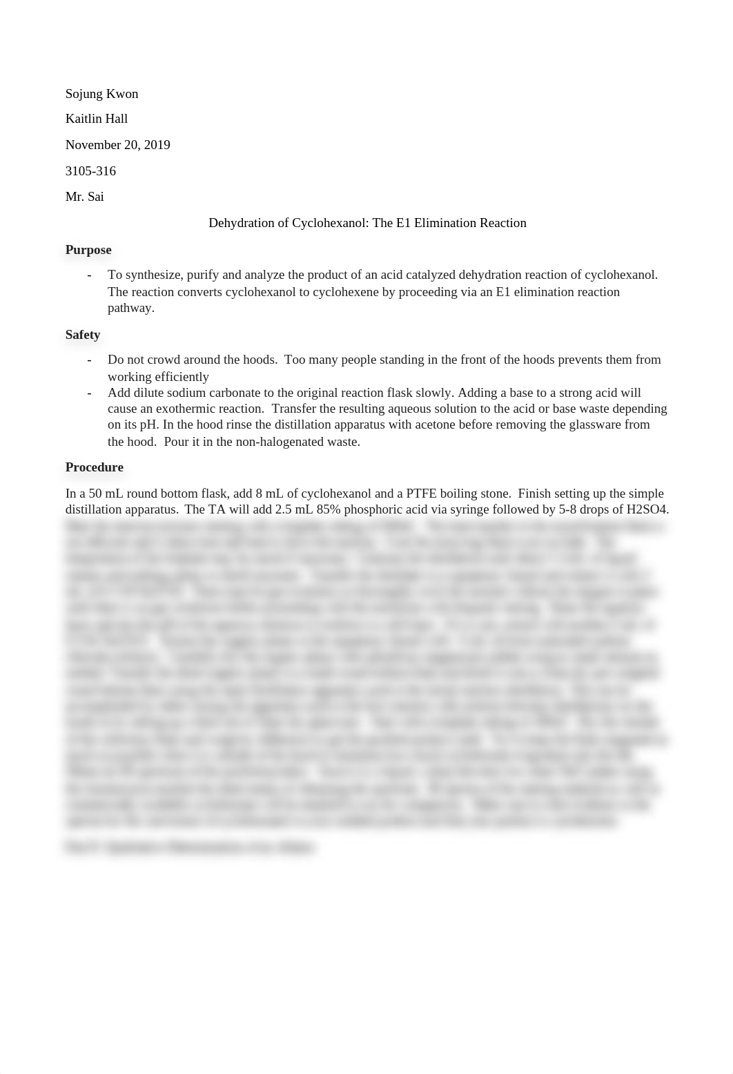 Dehydration of Cyclohexanol- The E1 Elimination Reaction.docx_d5y6tbkvl7m_page1