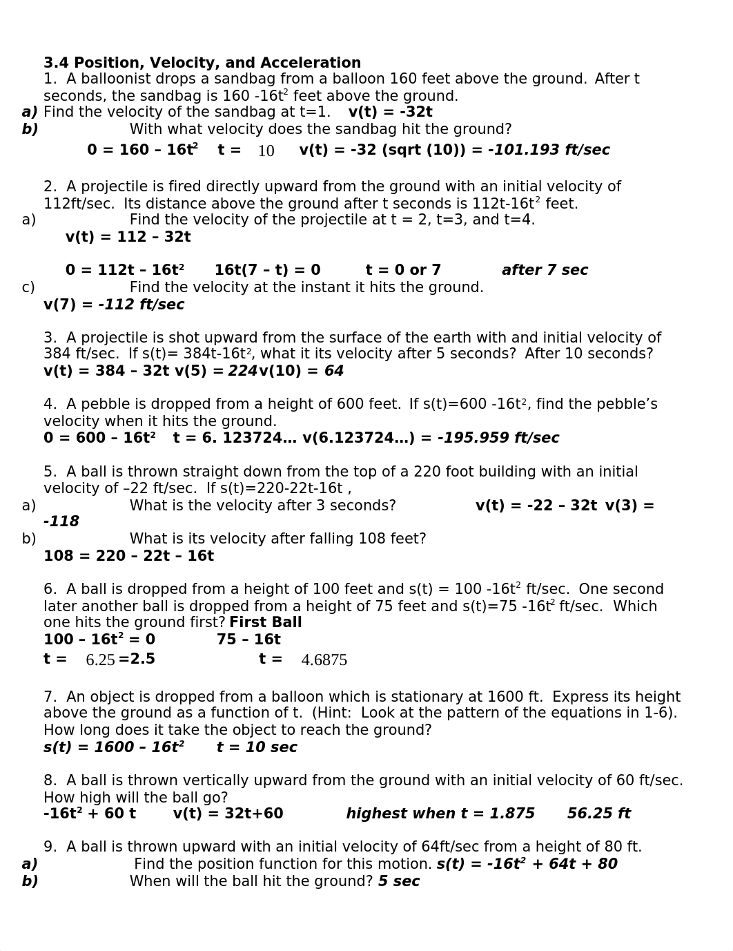 Answers Worksheet on velocity acceleration_d5ybmmd1aq9_page1