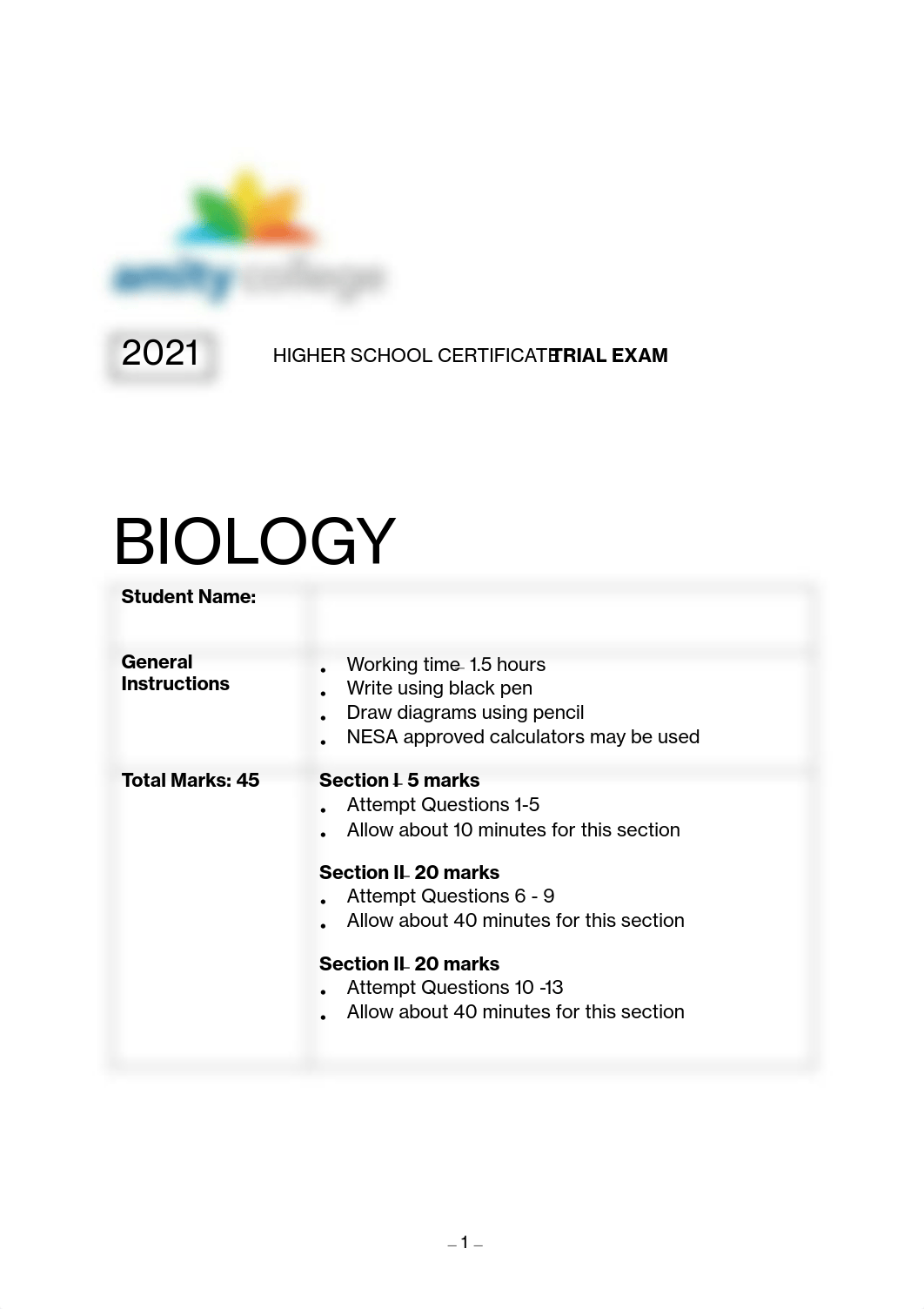 Amity College 2021 HSC Biology Trial Exam.pdf_d5ye81sh5d0_page1