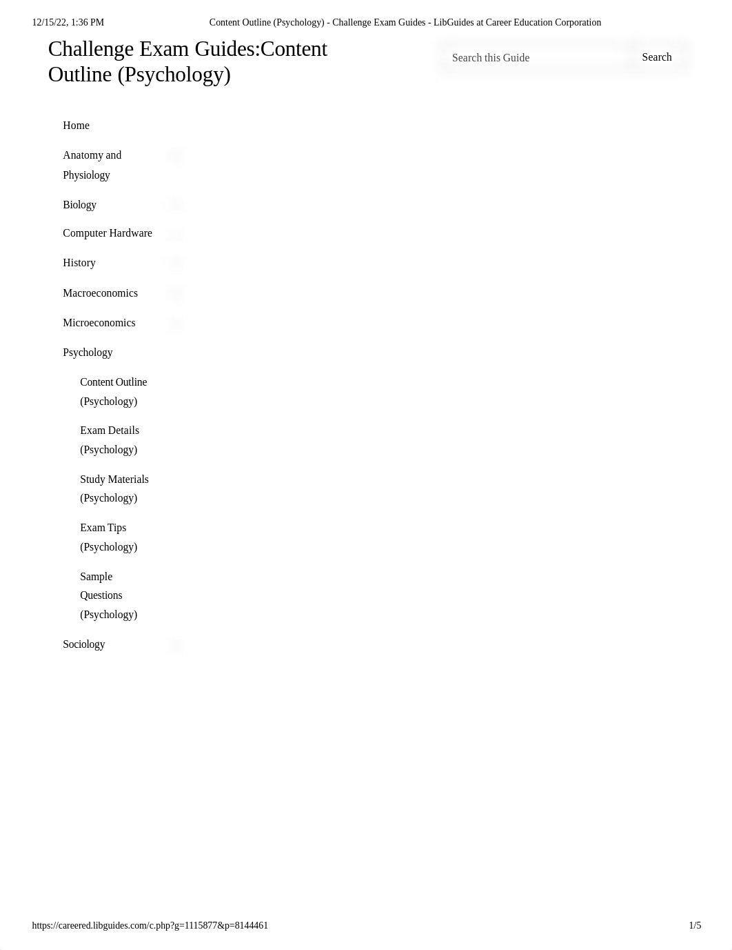 Content Outline (Psychology) - Challenge Exam Guides - LibGuides at Career Education Corporation.pdf_d5z2yooi9tl_page1
