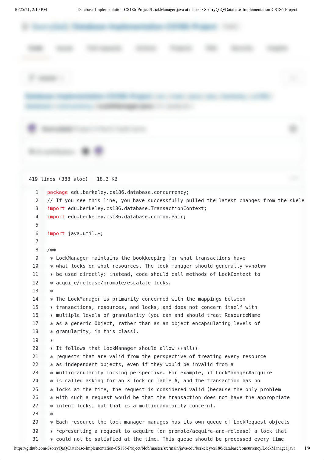 Database-Implementation-CS186-Project_LockManager.java at master · SsorryQaQ_Database-Implementation_d5z5raj651h_page1