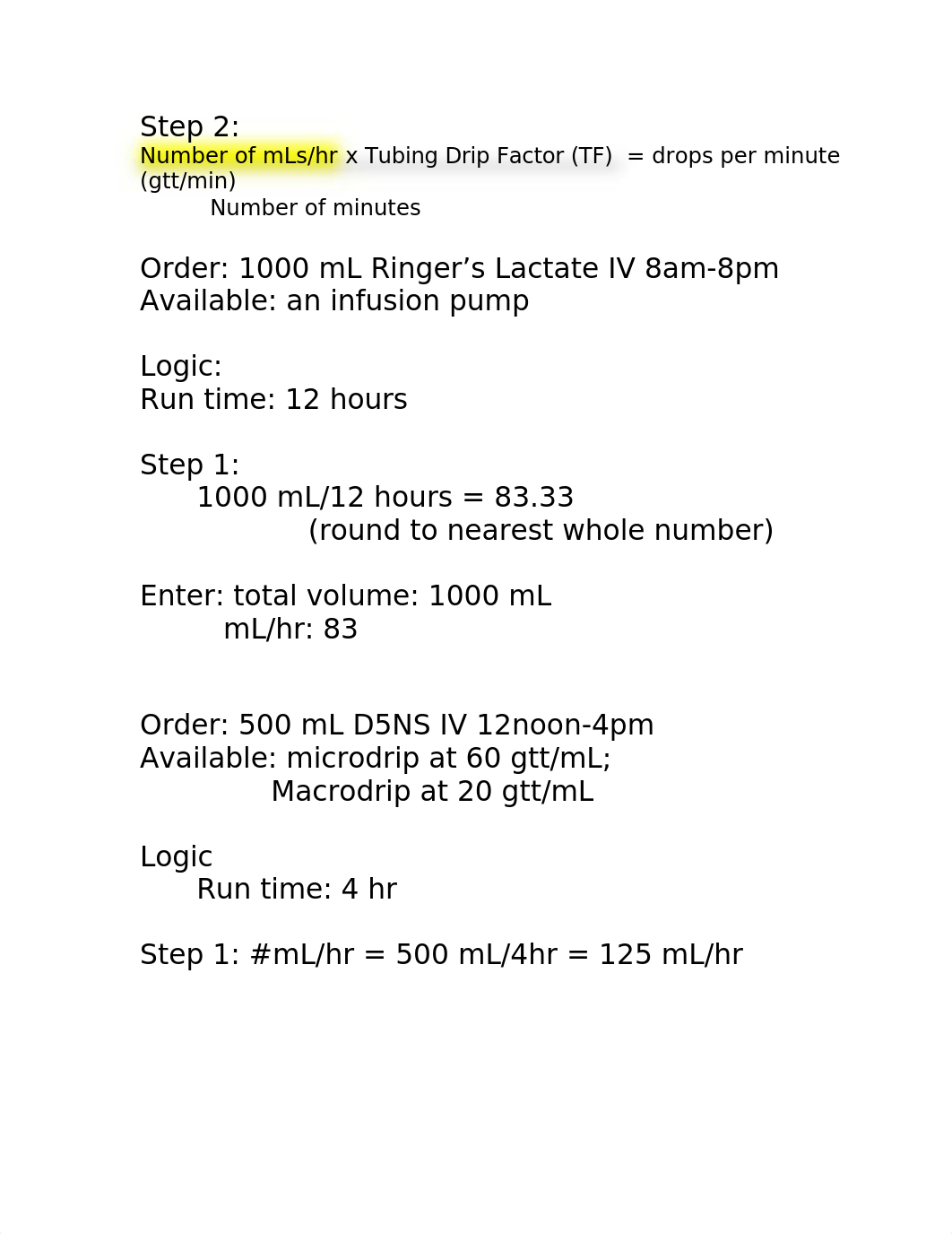 MATH 102 Chapter 8 Calculation of Basic IV Drip Rates.doc_d5z823hxhv1_page4