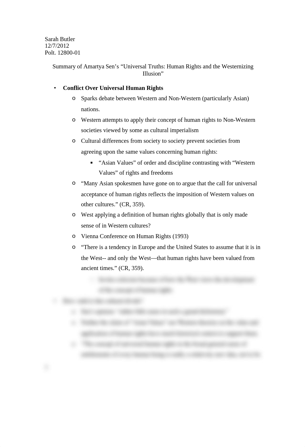 Summary of Amartya Sen&rsquo;s &ldquo;Universal Truths- Human Rights and the Westernizing Illusion&r_d5zaoj3kiip_page1