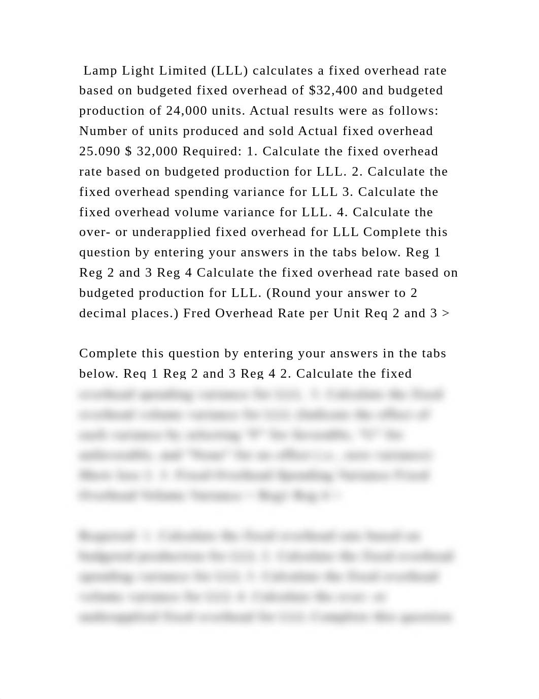 Lamp Light Limited (LLL) calculates a fixed overhead rate based on bu.docx_d5zlqtynzwq_page2