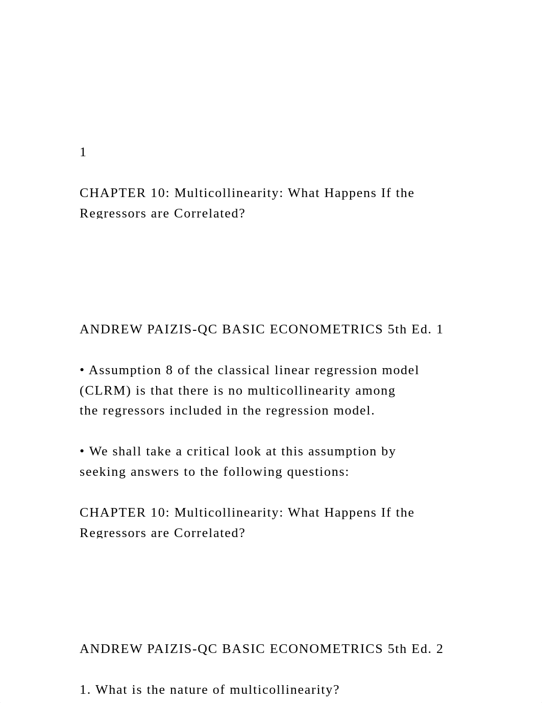 1CHAPTER 10 Multicollinearity What Happens If the Regr.docx_d5zprfbd66g_page2