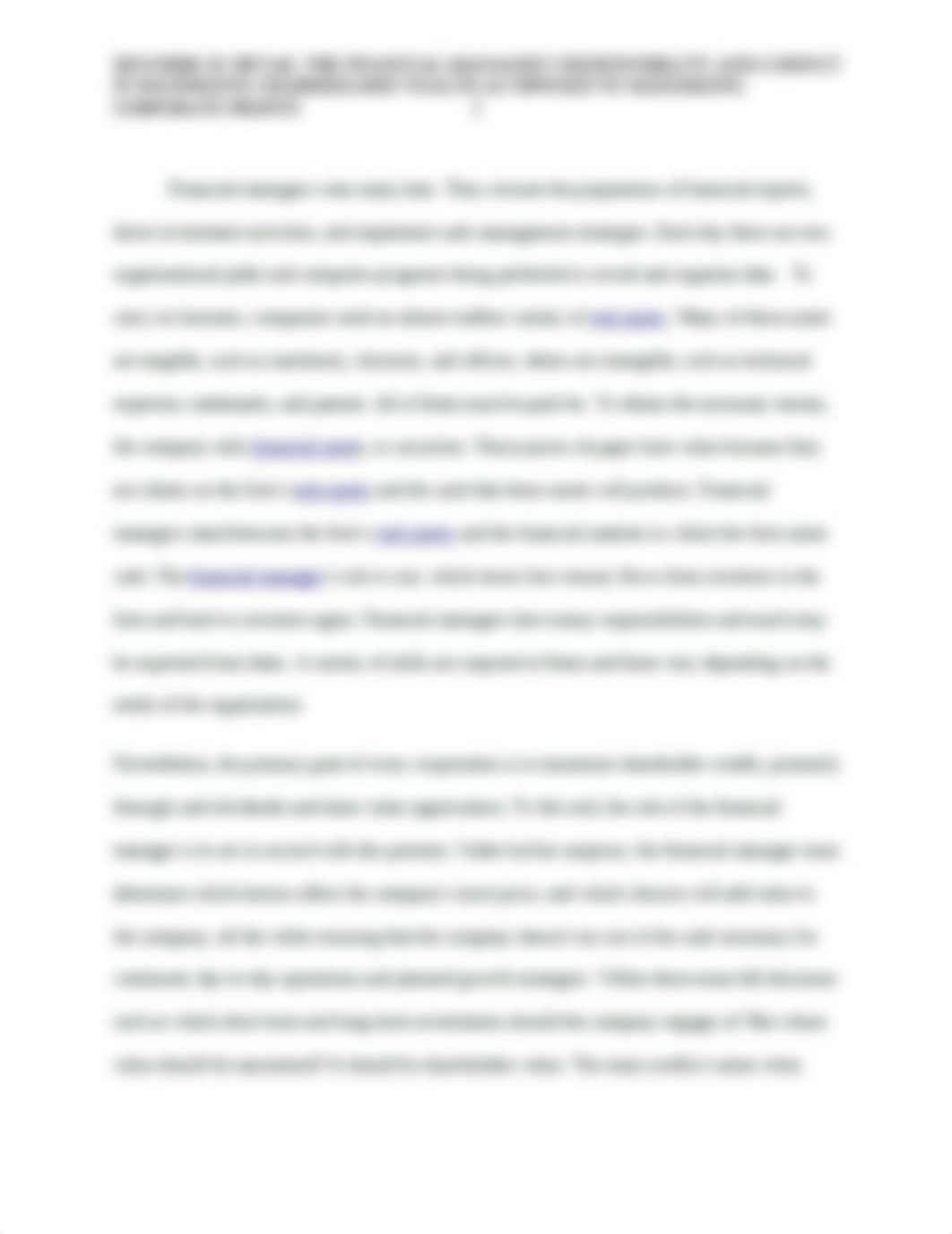 Describe in detail the financial manager responsibility and conflict in maximizing shareholder wealt_d5zu057517v_page2