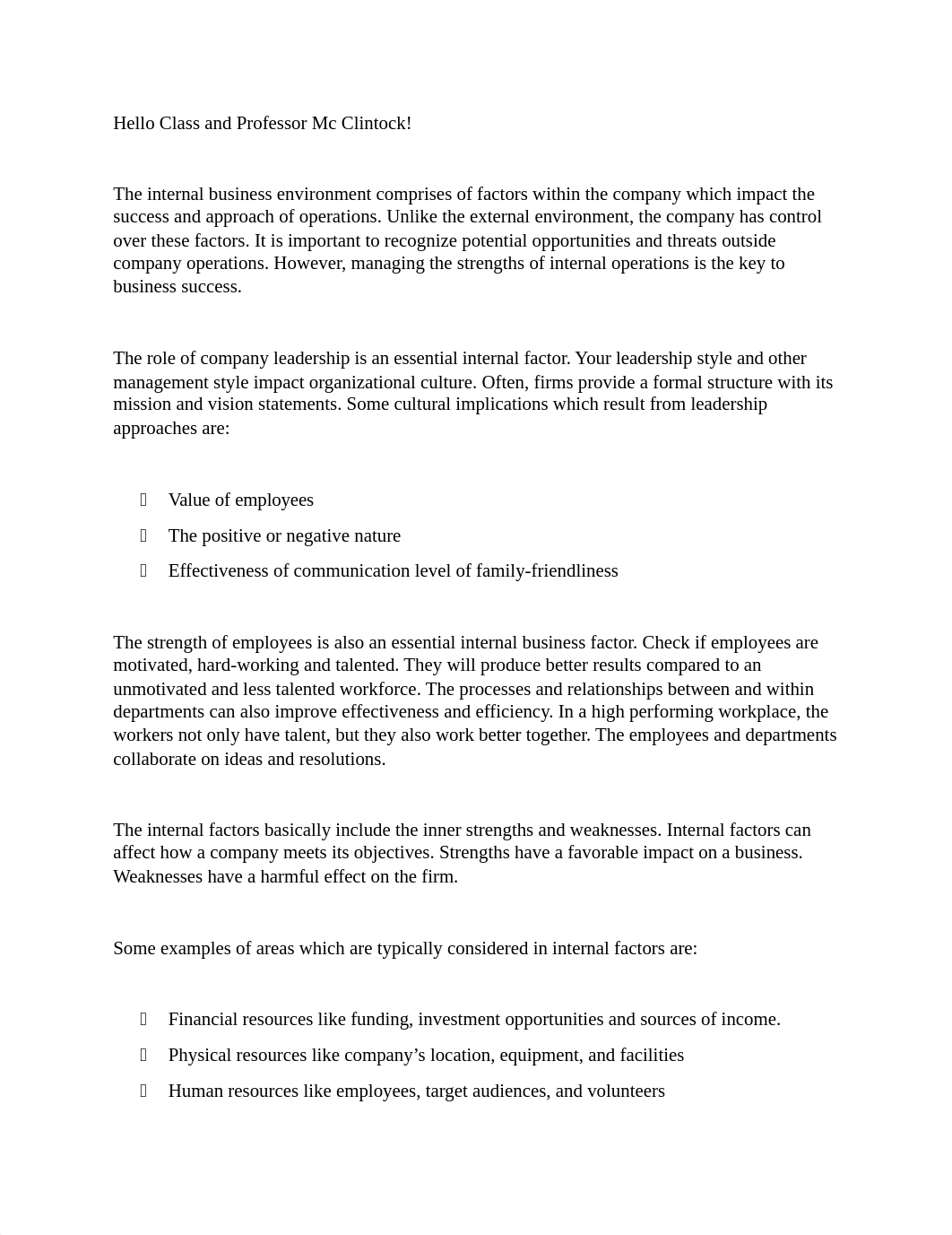 Wk 2 Discussion - How a Company's Internal Environment Affects the Development of the Corporate Stra_d609u0hd9ef_page1