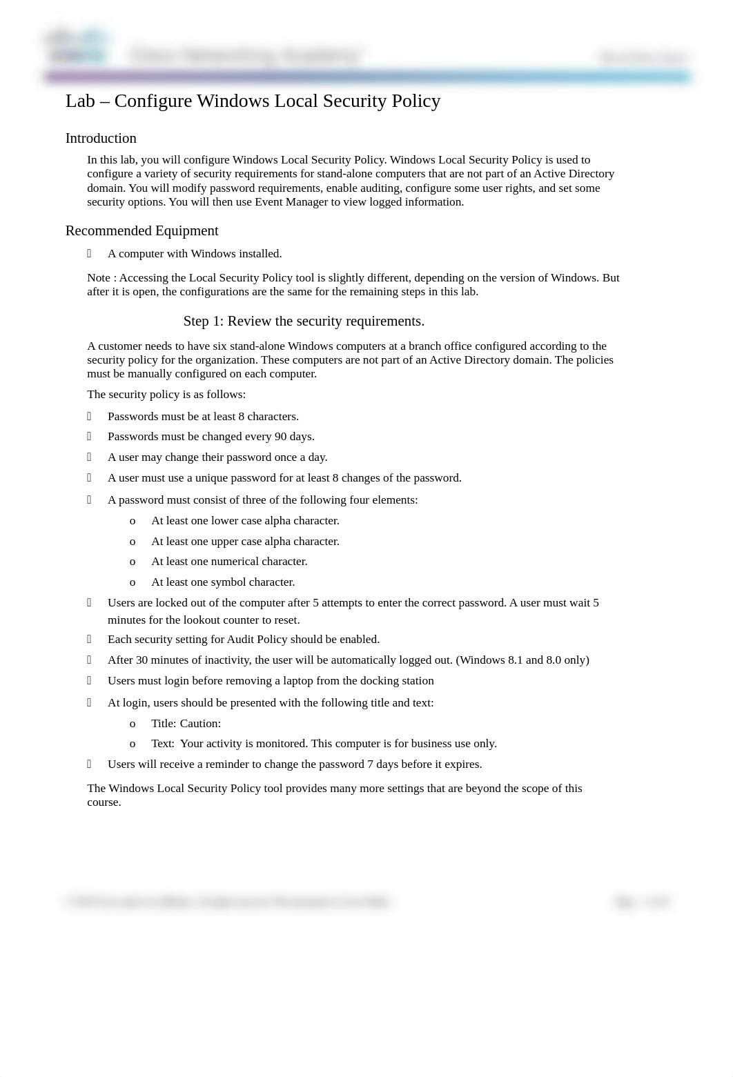 12.2.1.8 Lab - Configure Windows Local Security Policy.docx_d60cfenccog_page1