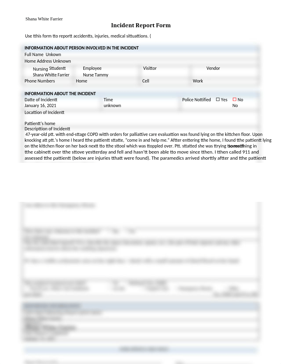 Shana White Farrier_Week_3_Incident_Report_Form_Fundementals of Nursing.docx_d60j5iv85ik_page1