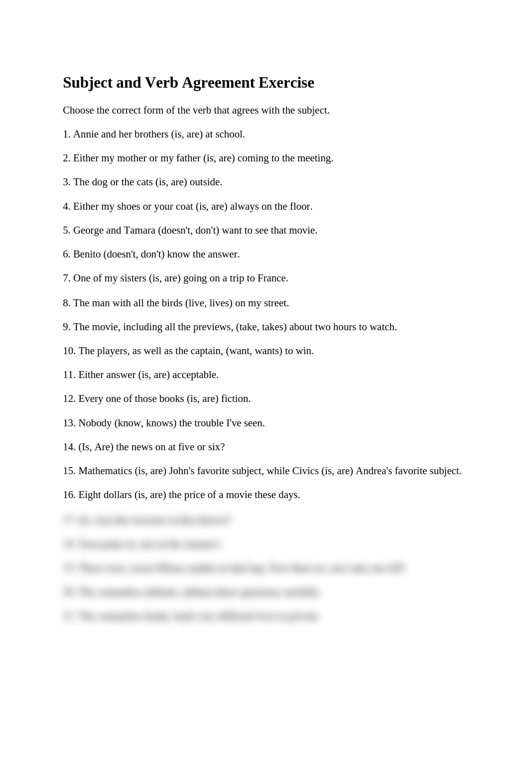 Subject and Verb Agreement Exercise.docx_d60jg6t9yrz_page1
