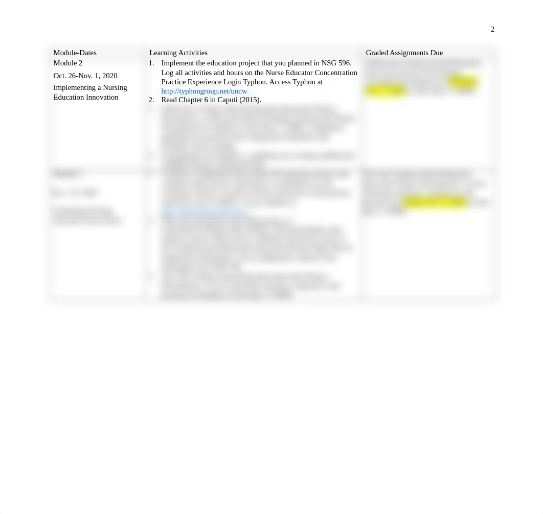 NSG 597 Practicum 2 Fall 2 2020 Schedule .pdf_d61apbnp73c_page2