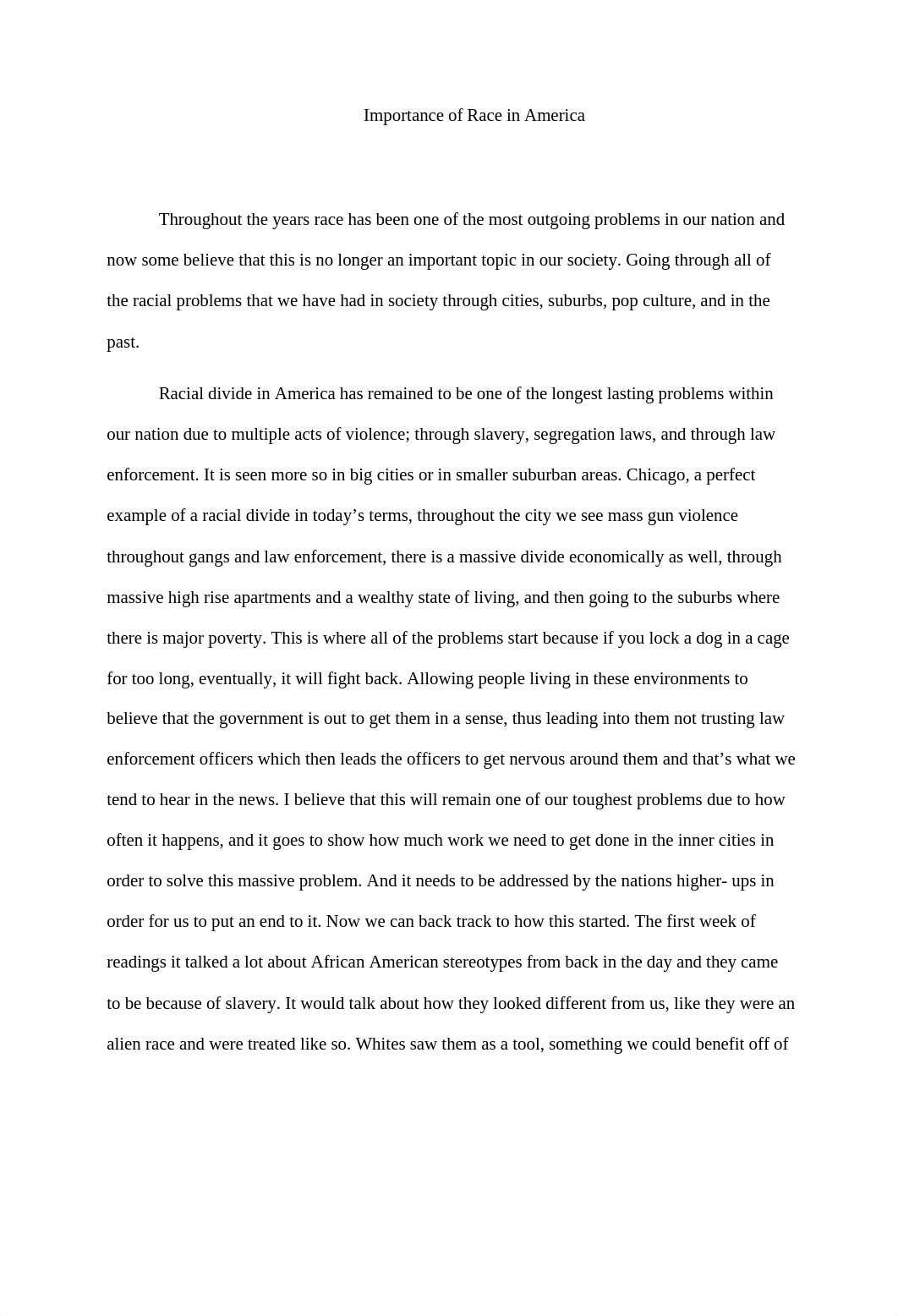 Importance of Race in America- Blakes paper.docx_d61ddmng3u5_page1