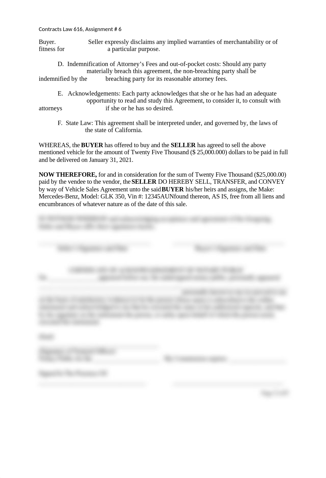 CH Contracts Law 616 Assignment # 6 VEHICLE SALES AGREEMENT.docx_d61e63ivdke_page2