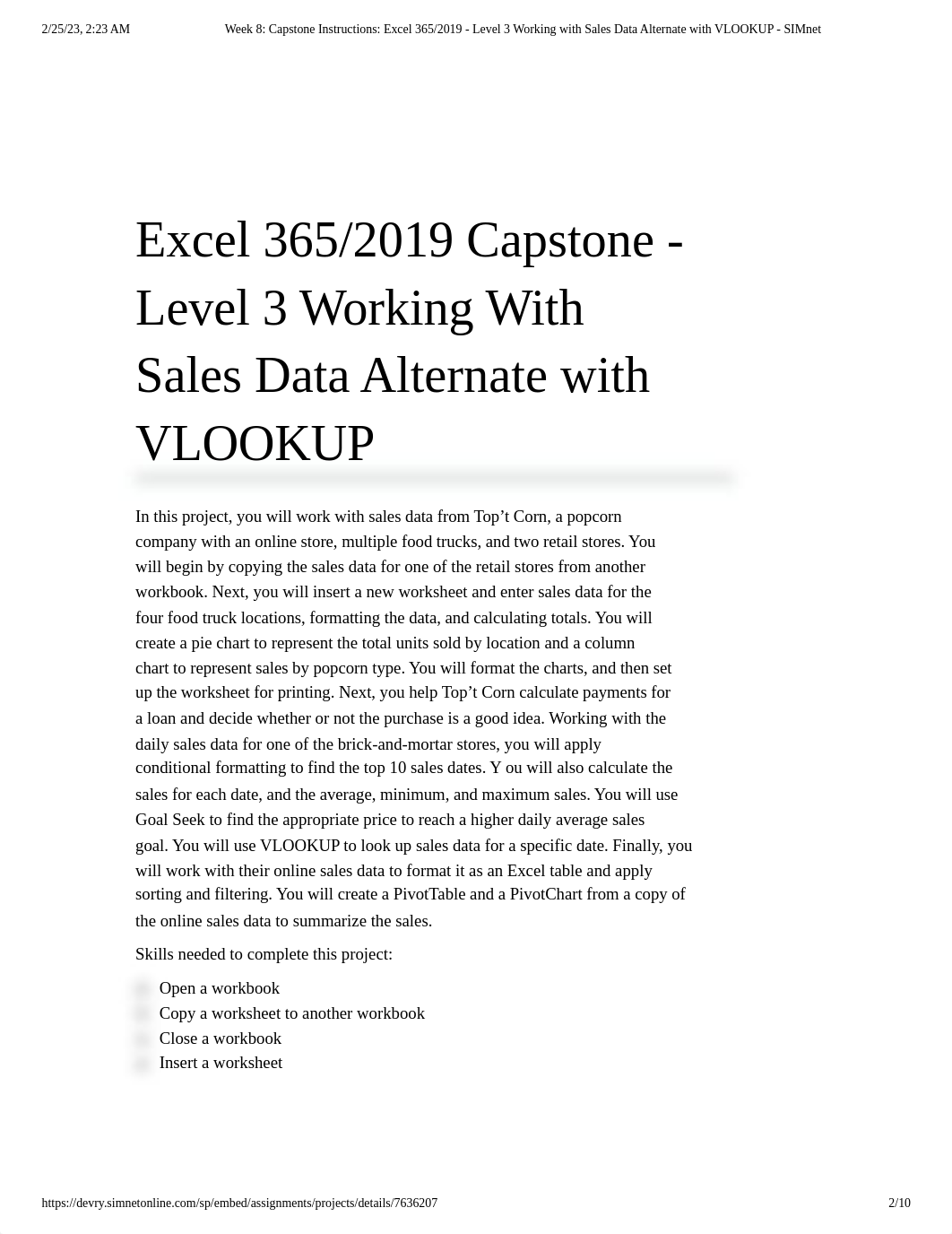 Week 8_ Capstone Instructions_ Excel 365_2019 - Level 3 Working with Sales Data Alternate with VLOOK_d61f10pe6ub_page2