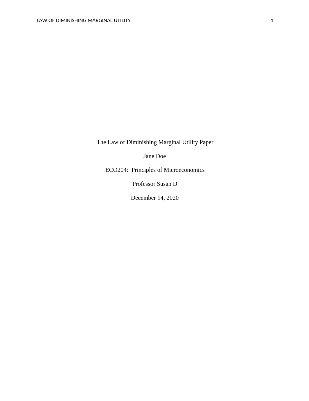 Week 2 Assignment -The Law of Diminishing Marginal Utility Paper.docx_d626f3wim6d_page1