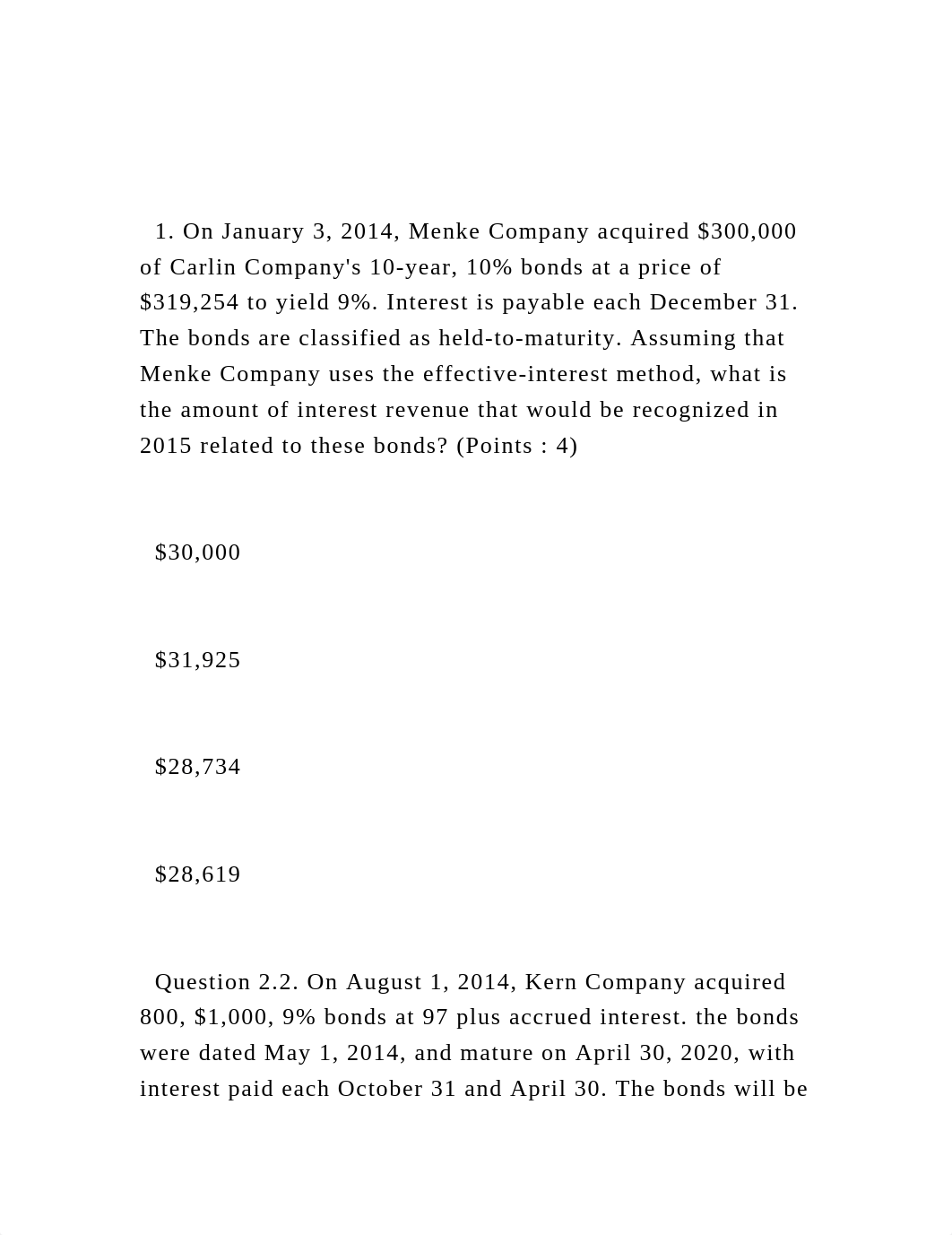 1. On January 3, 2014, Menke Company acquired $300,000 of Carli.docx_d6274vorail_page2