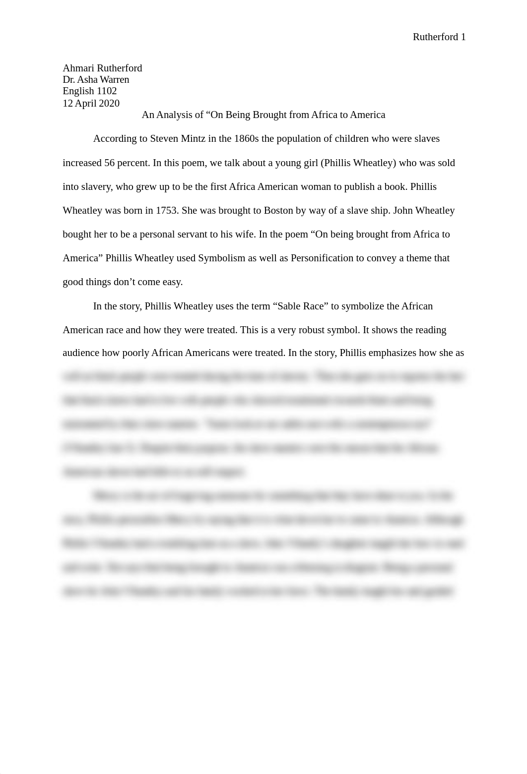 Poetry Essay On Being Brought From Africa to America.docx_d627he7b19e_page1