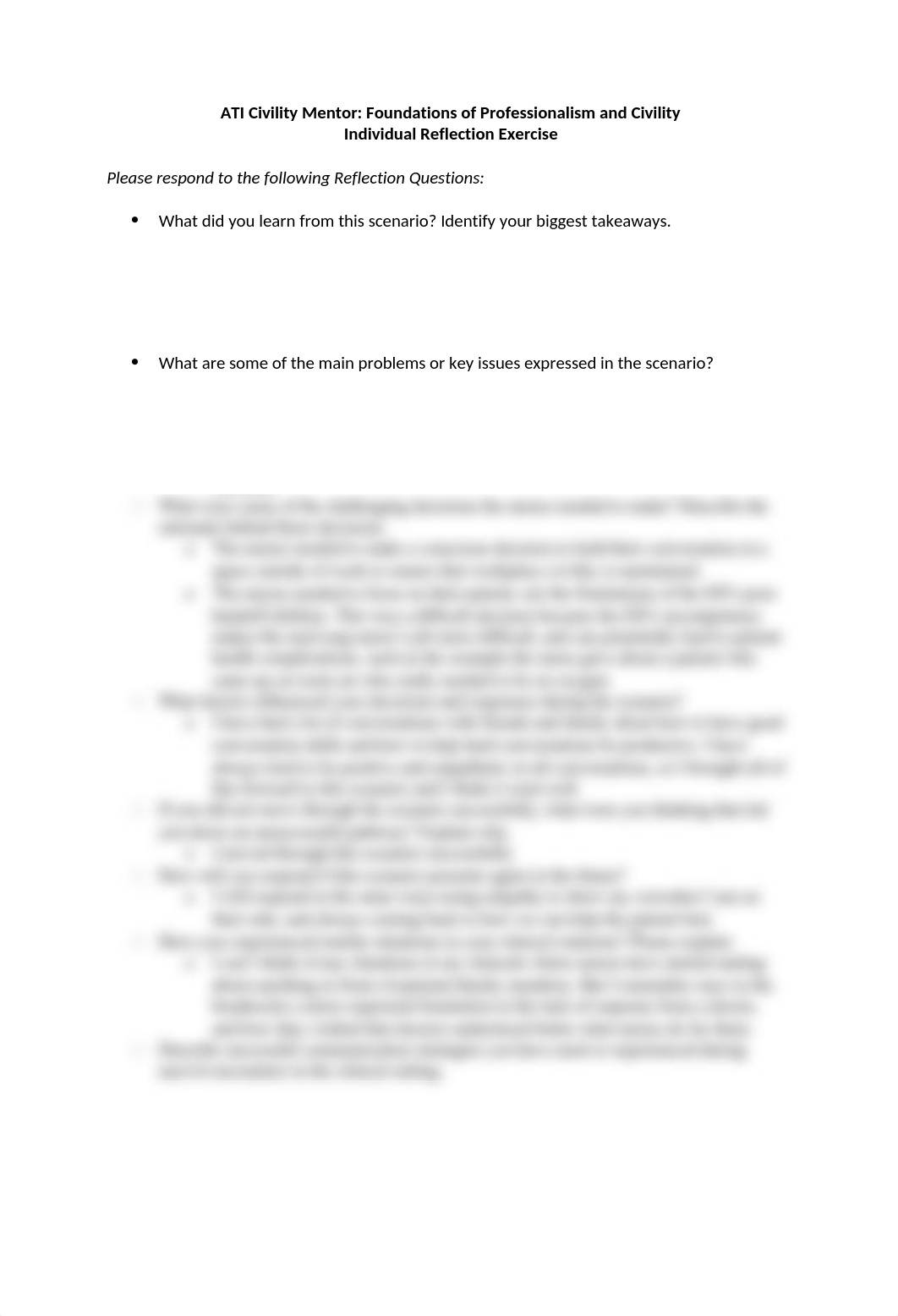 ATI Civility Mentor- Foundations of Professionalism and Civility Individual Reflection Exercise  .do_d62gc6yp6gk_page1
