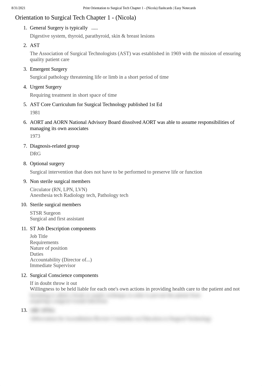 Print Orientation to Surgical Tech Chapter 1 - (Nicola) flashcards _ Easy Notecards.pdf_d62po2z3n68_page1