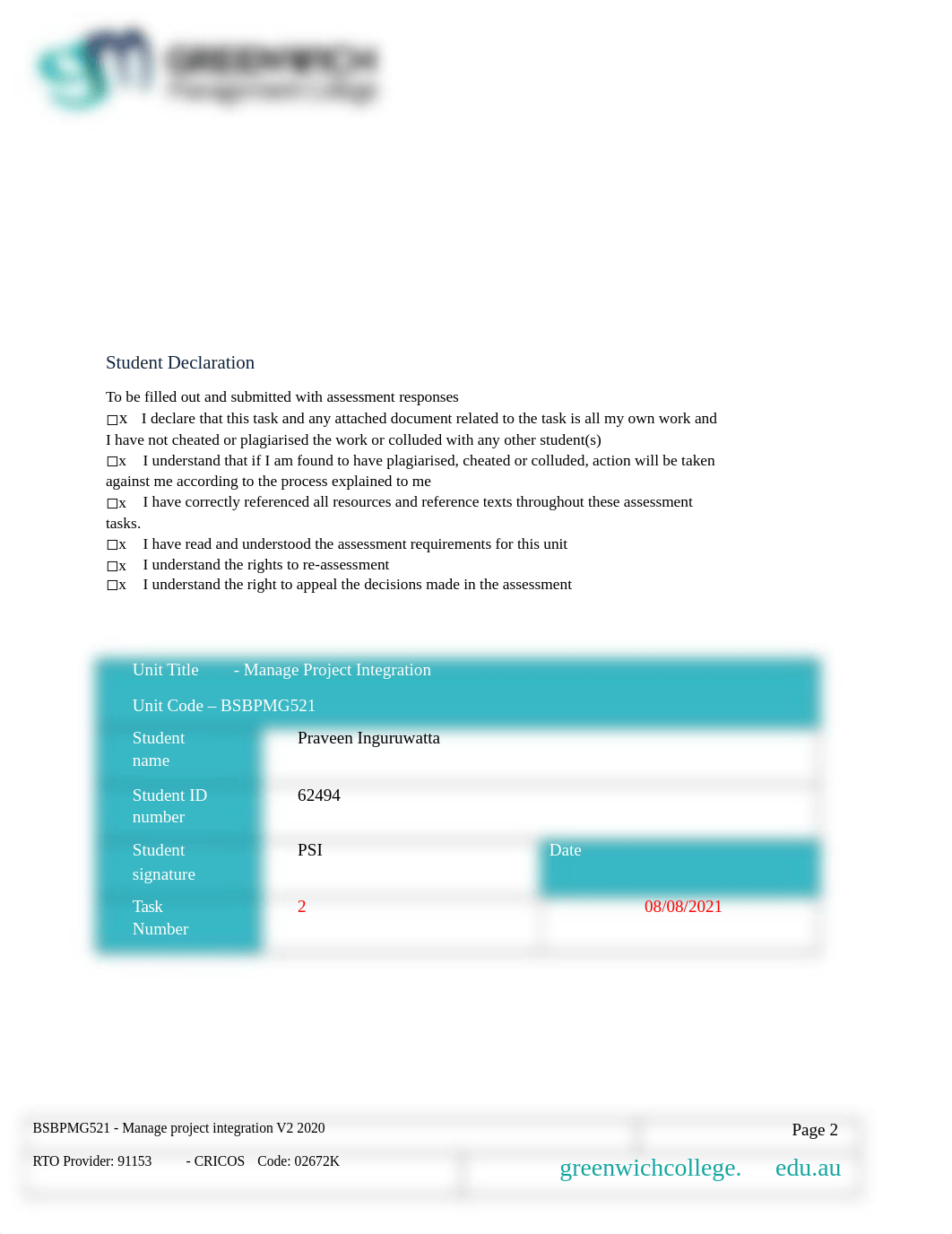 Assessment Task 2 - BSBPMG521 - Praveen Inguruwatta.docx_d63kitgxifu_page2