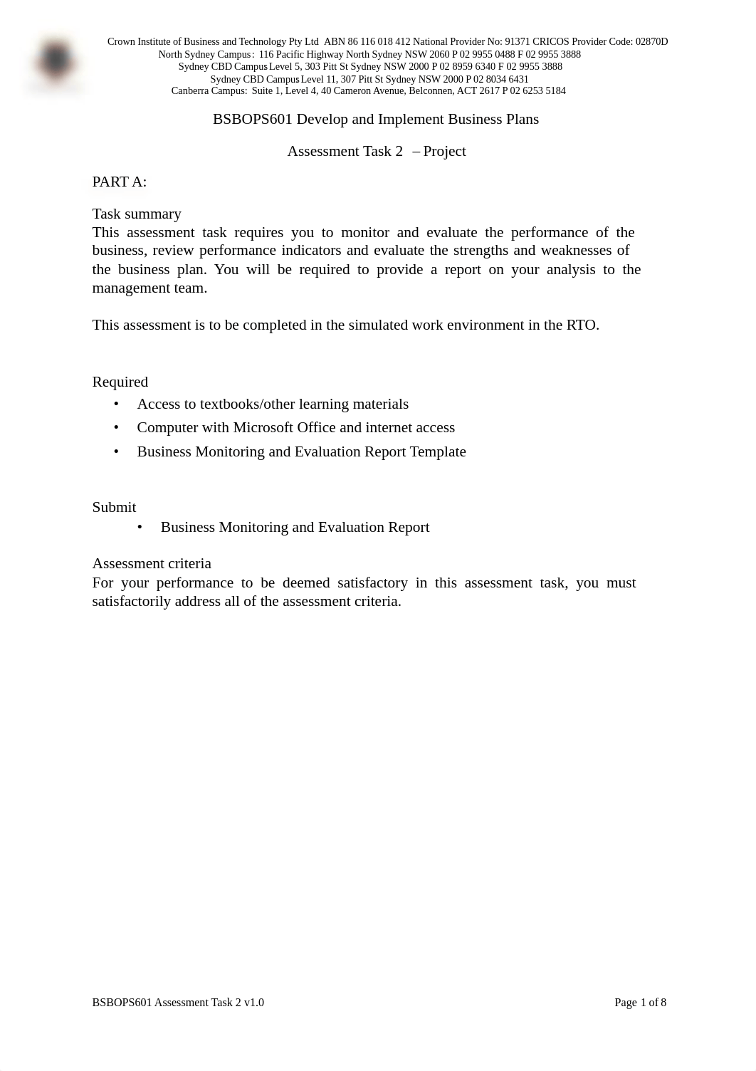 BSBOPS601 Assessment Task 2 v1.0.pdf_d63oeqlzh12_page1