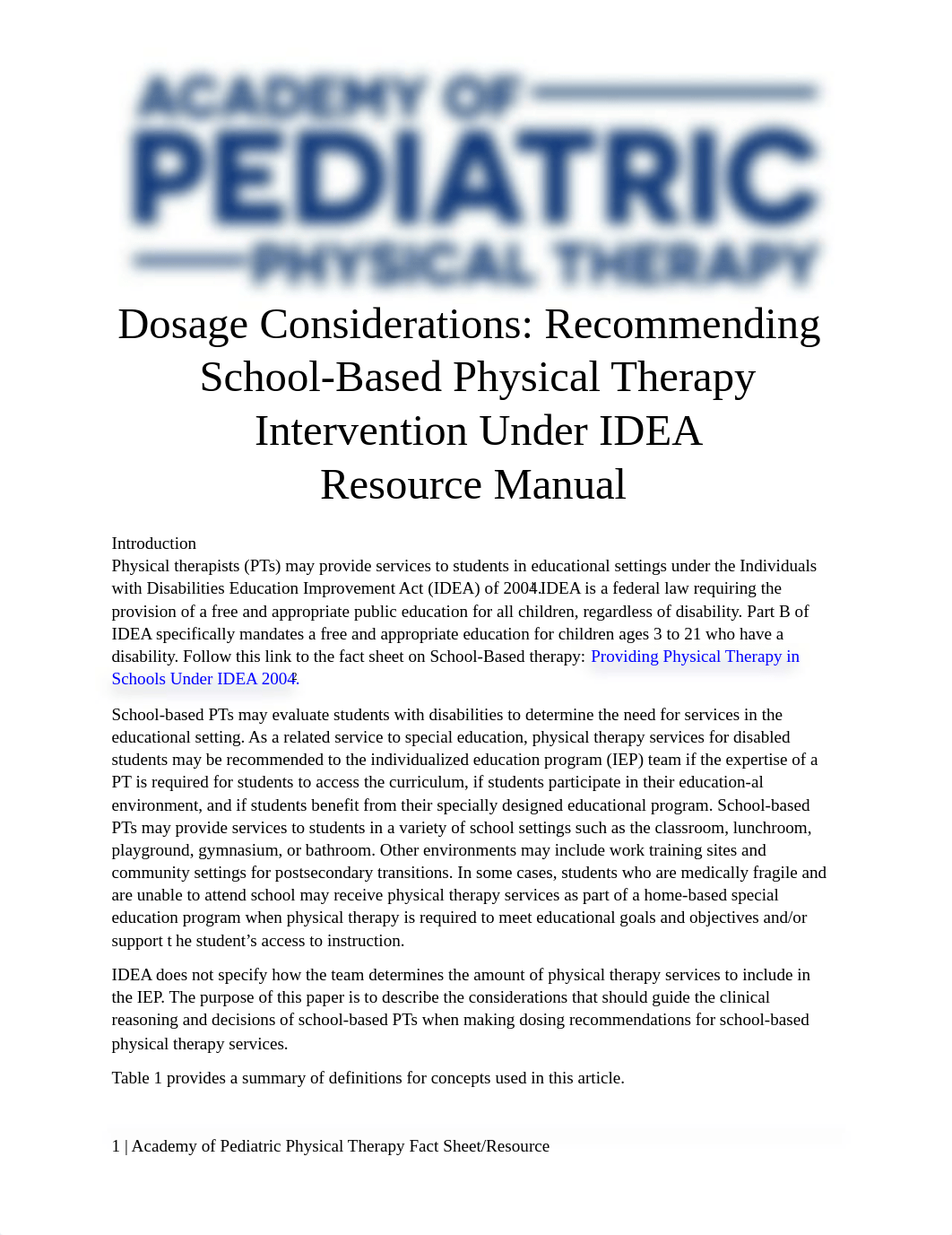 School-Based PT Dosage Consideration Resource Manual.pdf_d64a930sov8_page1