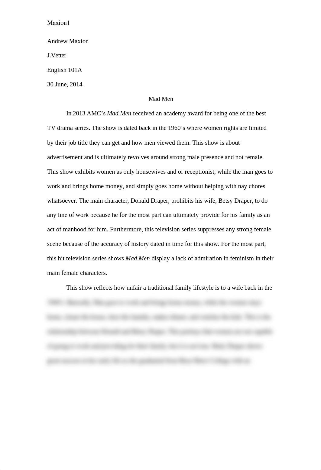 Critical Analysis on Mad Men Essay_d64cxmw5phx_page1