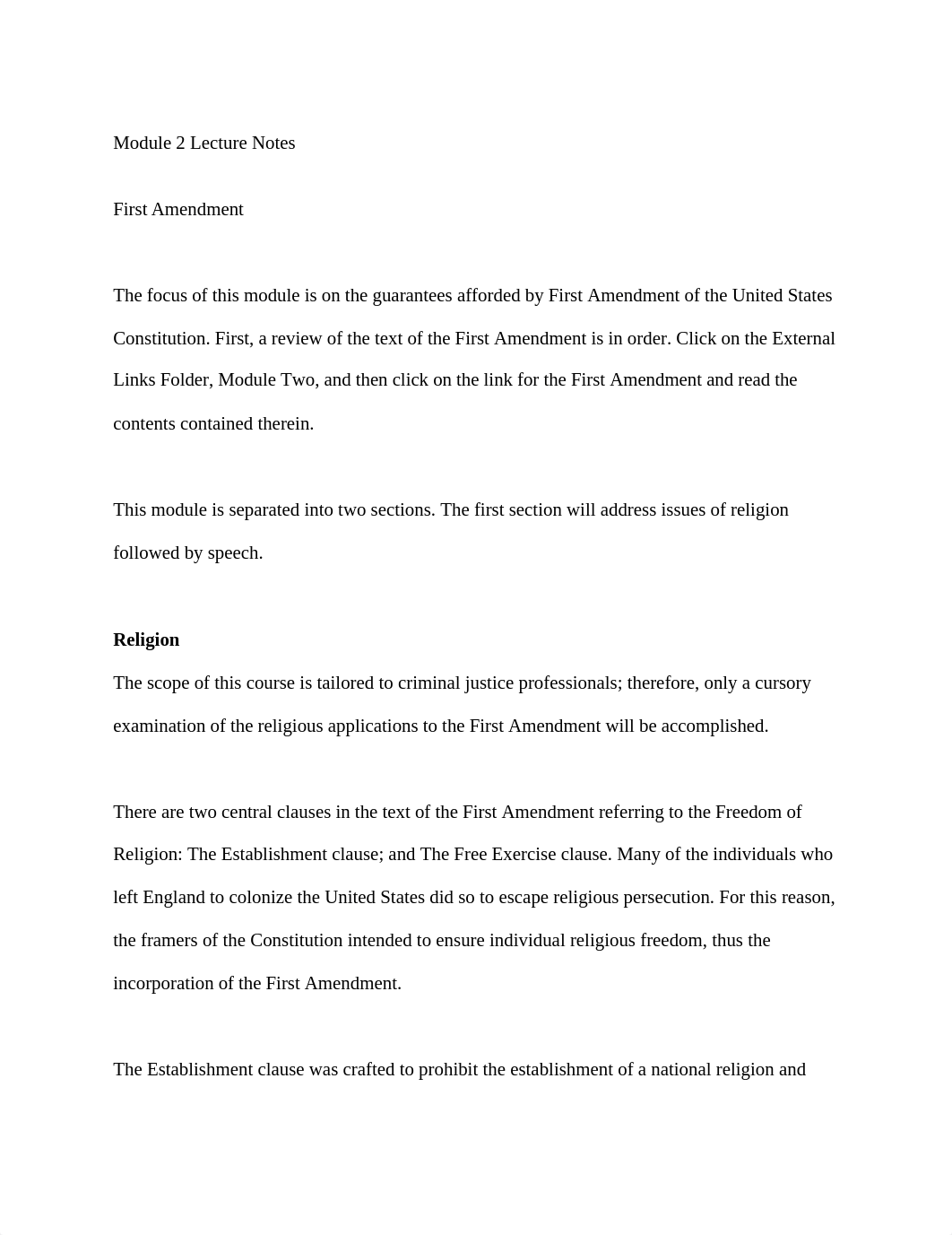 CJC231. Lecture Notes.First Amendment.docx_d64ylyebj0r_page1