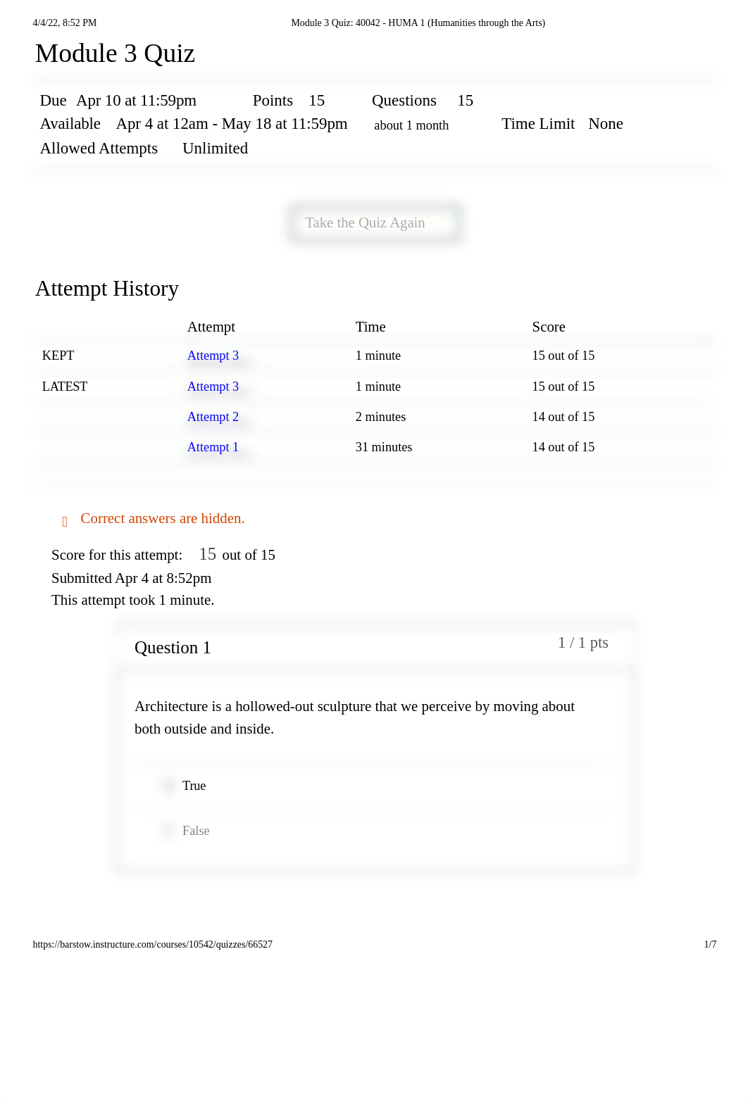 Module 3 Quiz_ 40042 - HUMA 1 (Humanities through the Arts).pdf_d64zre6ab19_page1