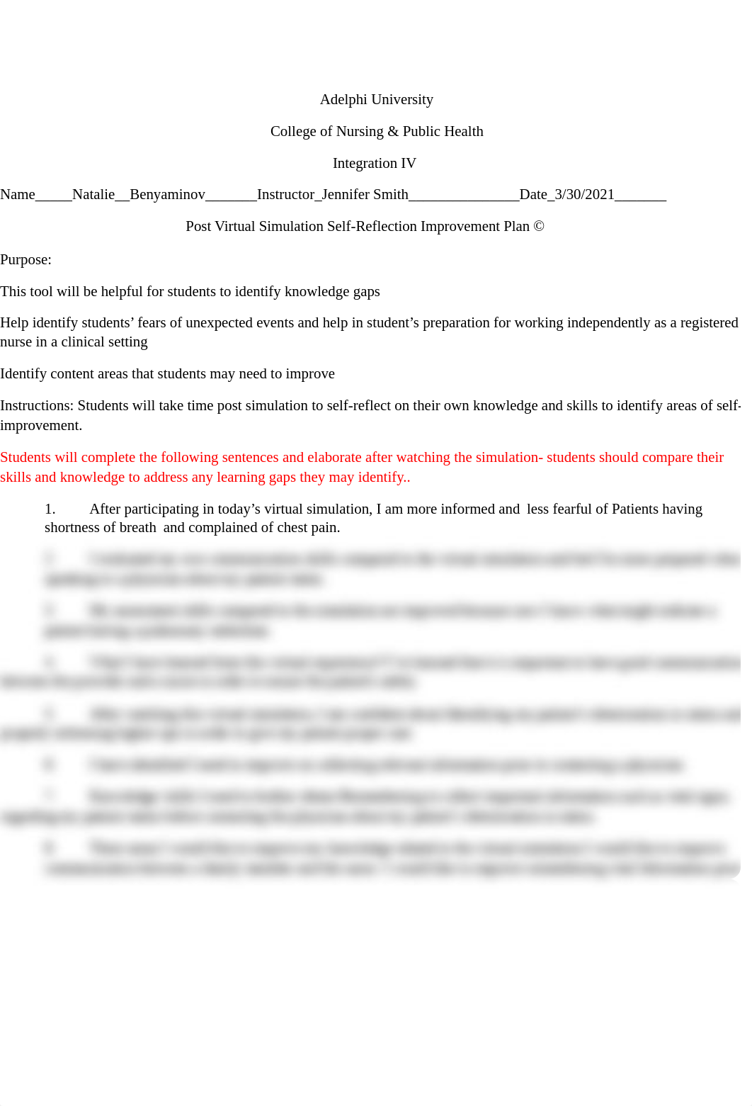 Post Virtual Simulation Self-Reflection Improvement Plan .docx_d65eg4gypg8_page1