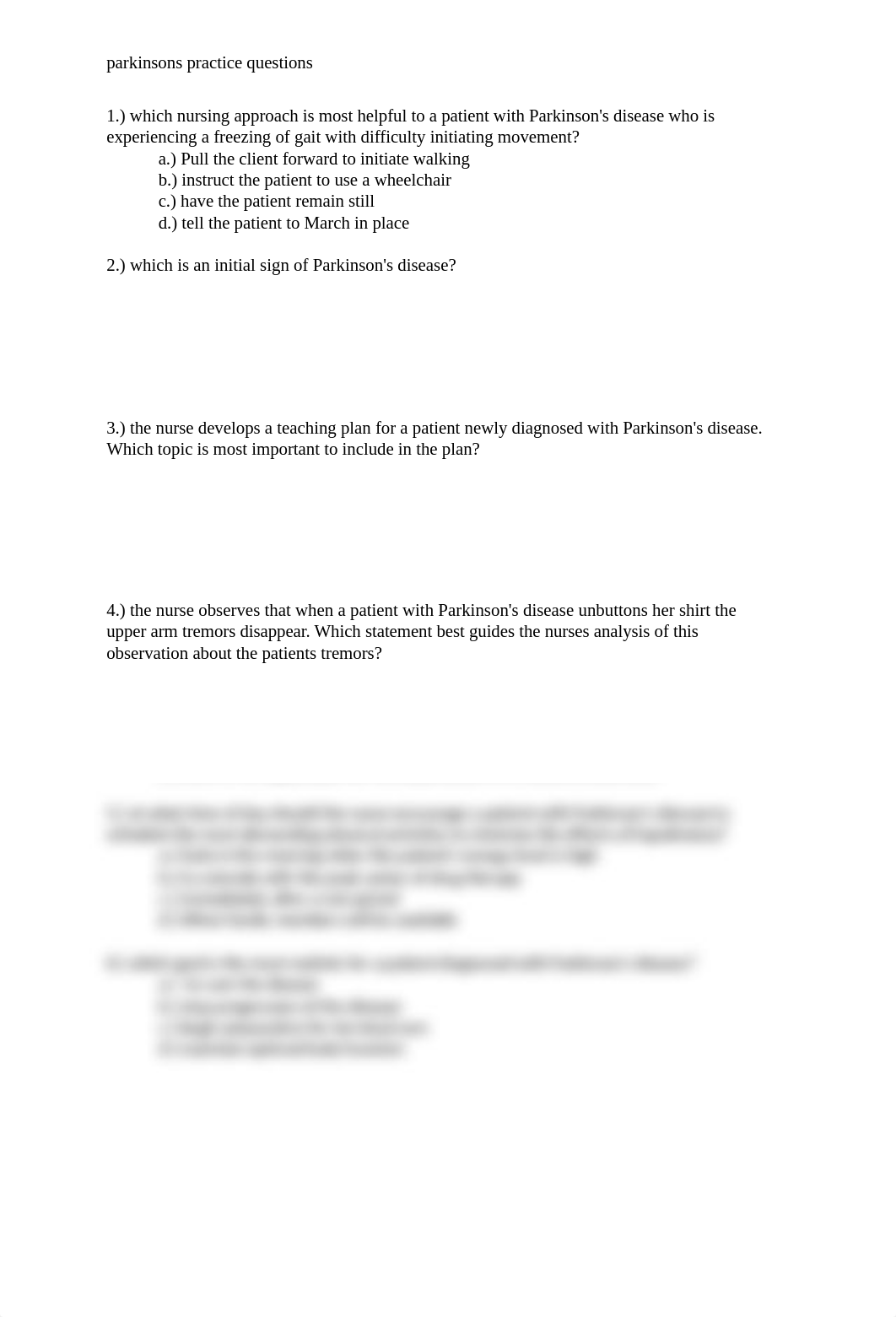 parkinsons practice questions.docx_d65iaqa1ocn_page1