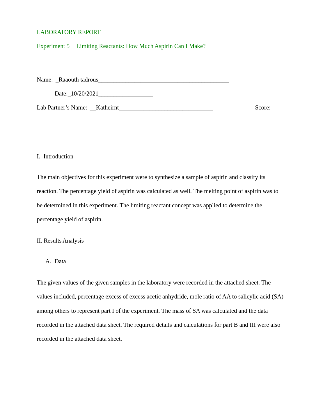 Exp 5 Limiting Reactants - How Much Aspirin Can I Make (1).docx_d65lfmddfvl_page1