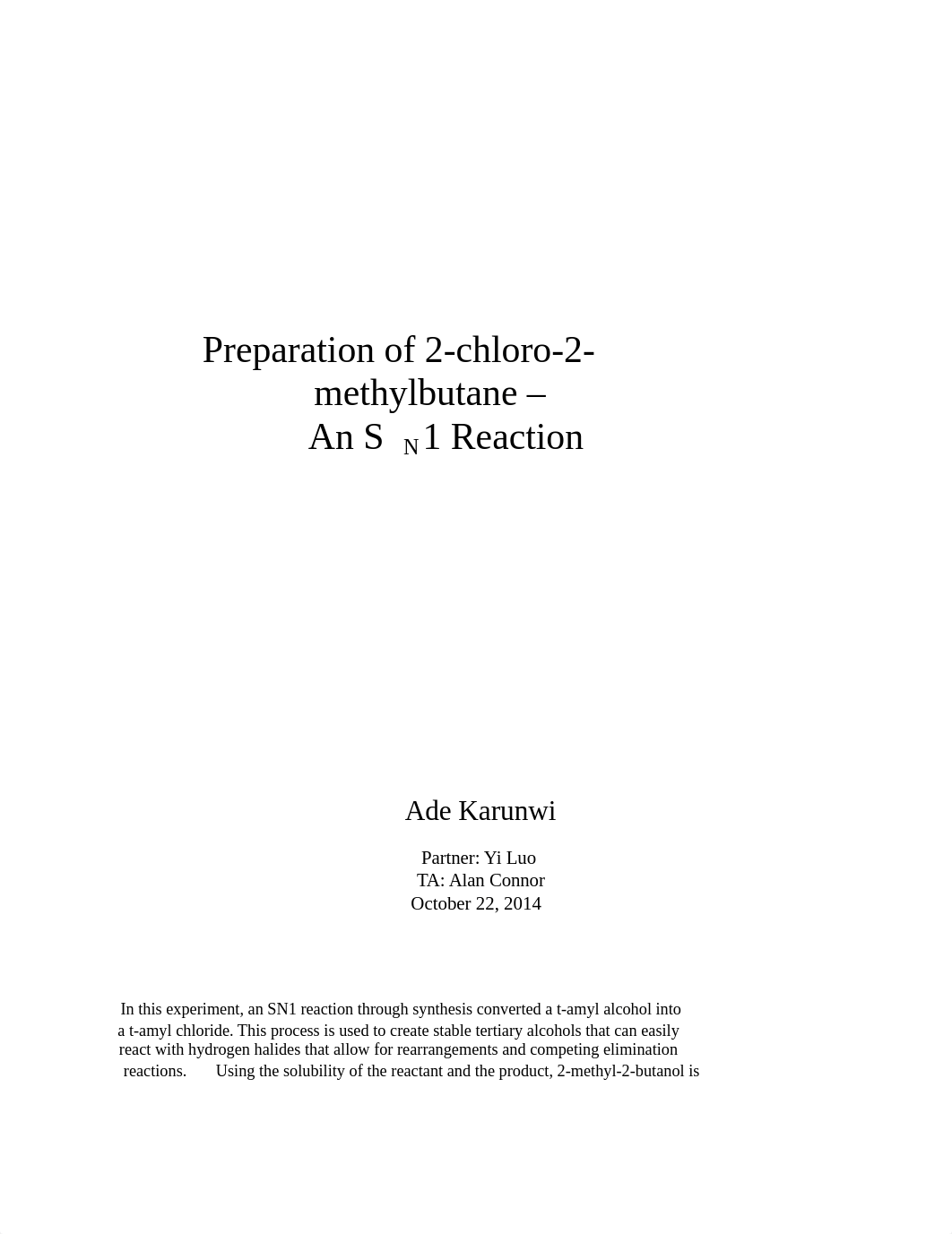 Lab 7 - Preparation of 2chloro2methylbutane.docx_d66ggo88pj8_page1