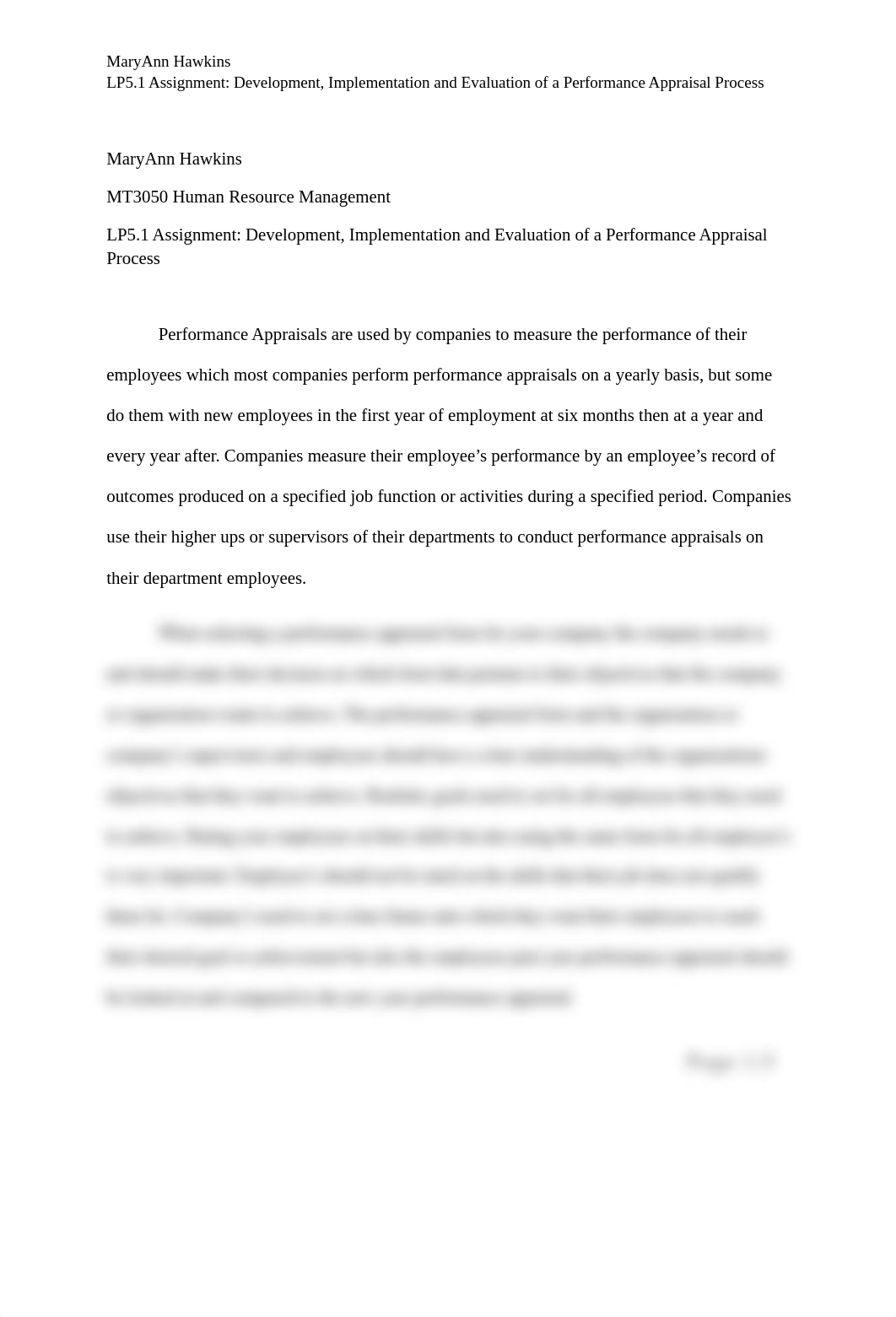 LP5.1 Assignment Development, Implementation and Evaluation of a Performance Appraisal Process.docx_d66n0nlcq8h_page2