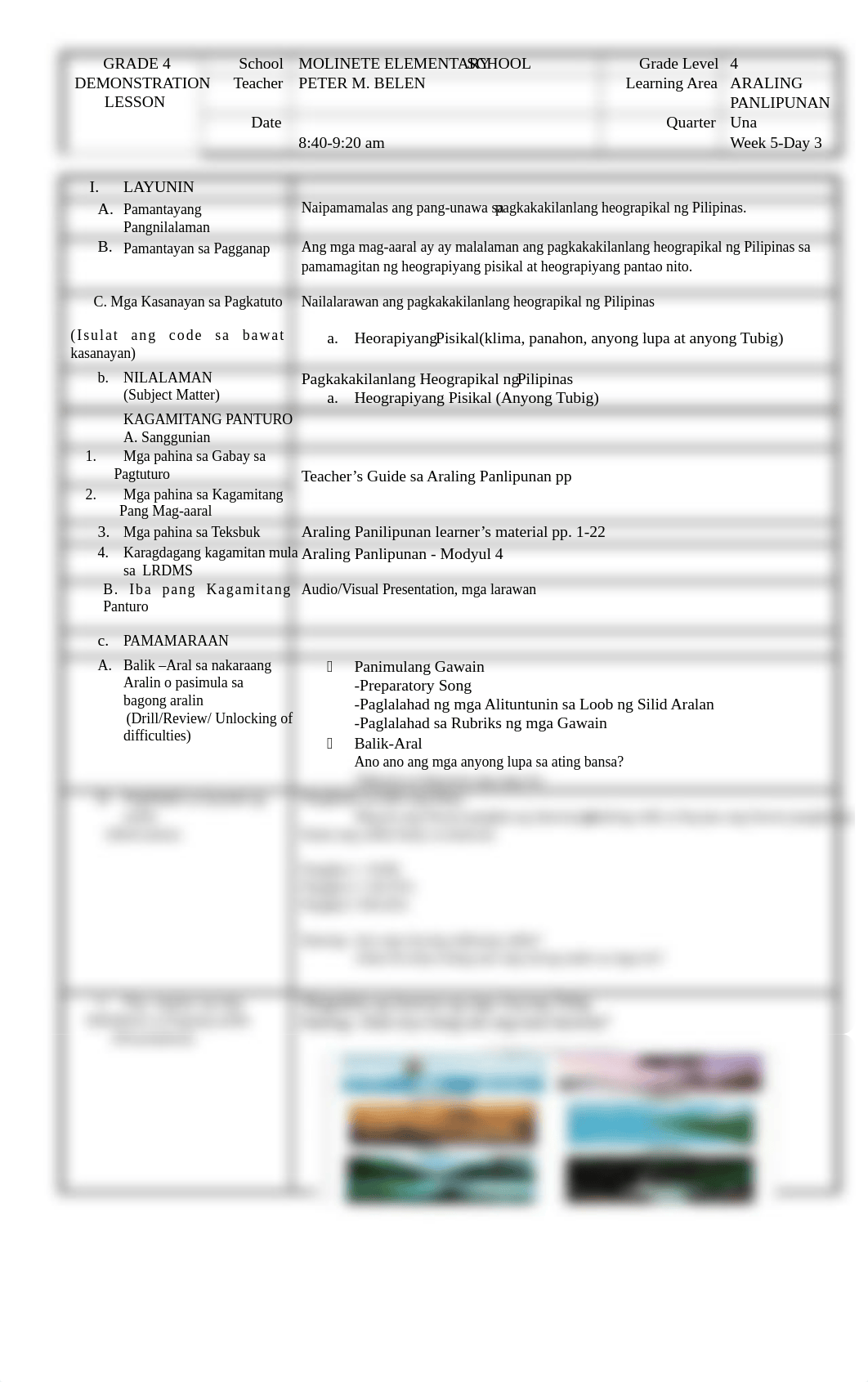 Q1 Aral Pan 4-Q1-W5-D3-COT Lesson Plan - Copy.docx_d66pul9c1ne_page1