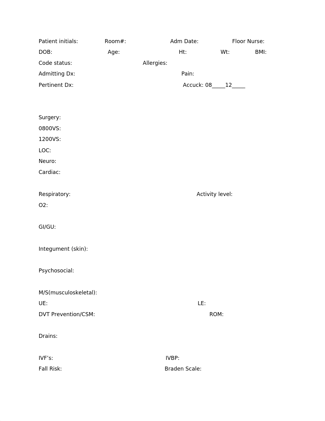 Clinical+Cheat+Sheet+(2South)+2019+Mrs.J&H.docx_d66z8r8ctm4_page1